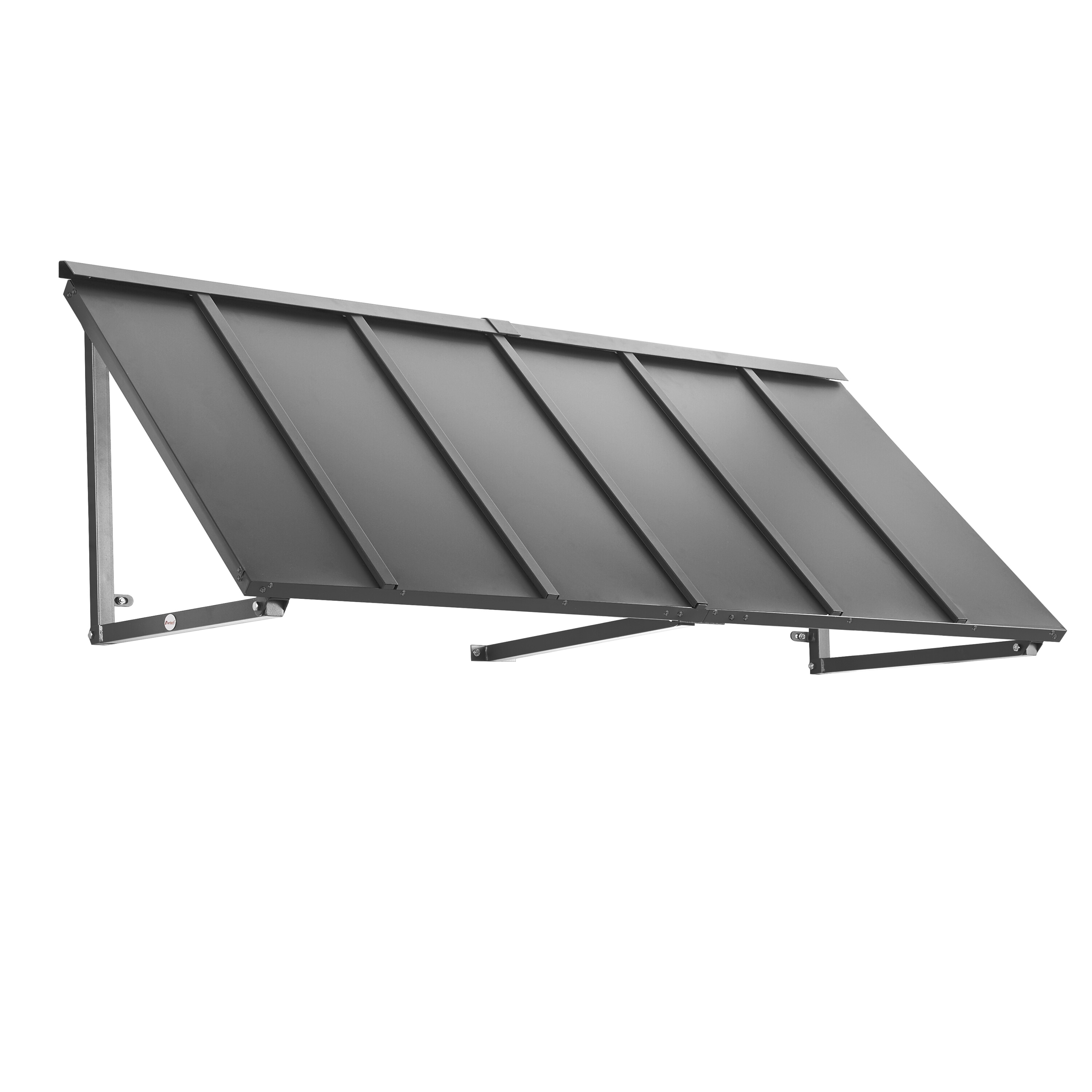 Awntech H22-L-5PTR Houstonian 68-in Wide x 24-in Projection x 24-in Height Metal Pewter Solid Fixed Window/Door Awning