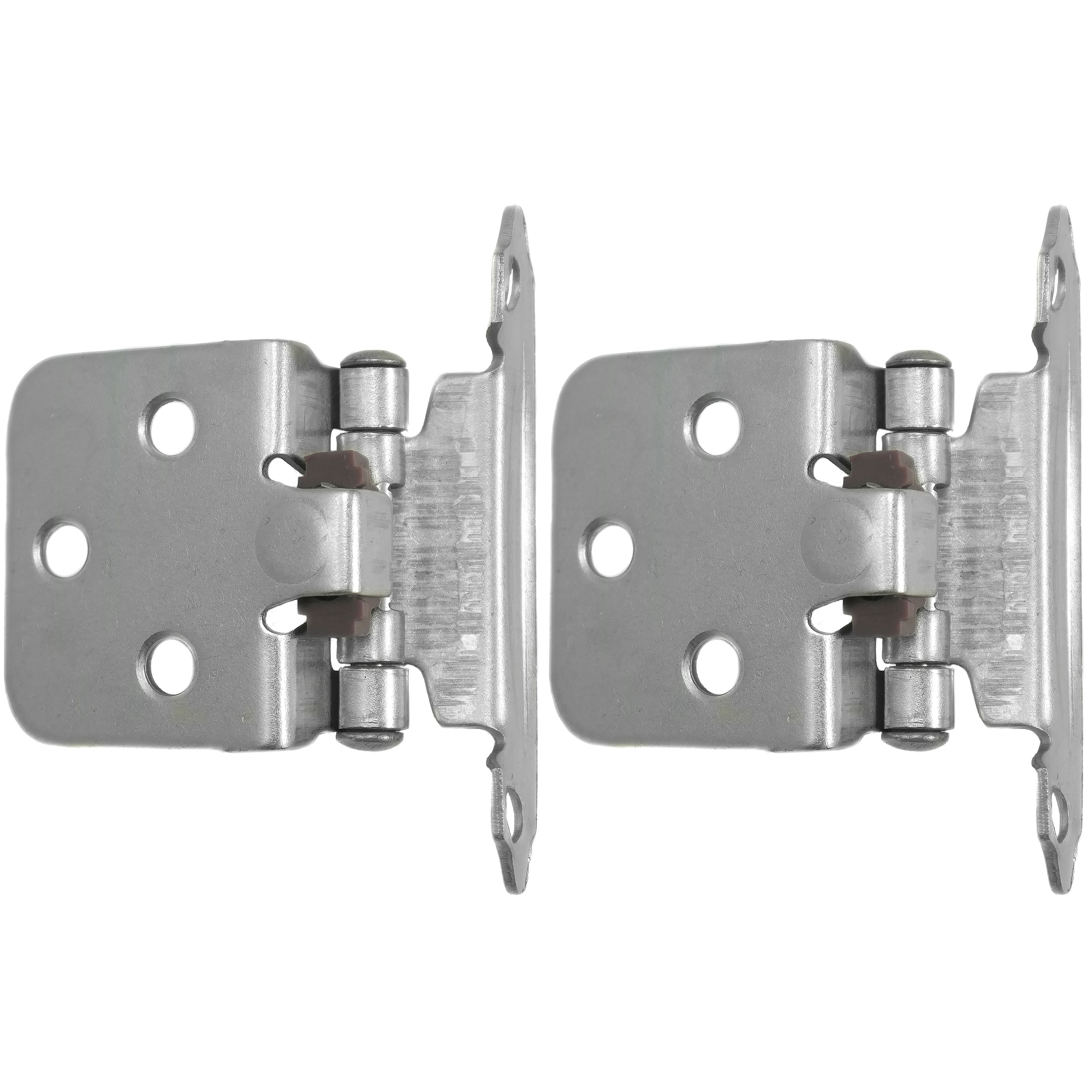 Laurey Flush Surface Self-closing Satin Nickel Cabinet Hinge, (6-Pieces ...