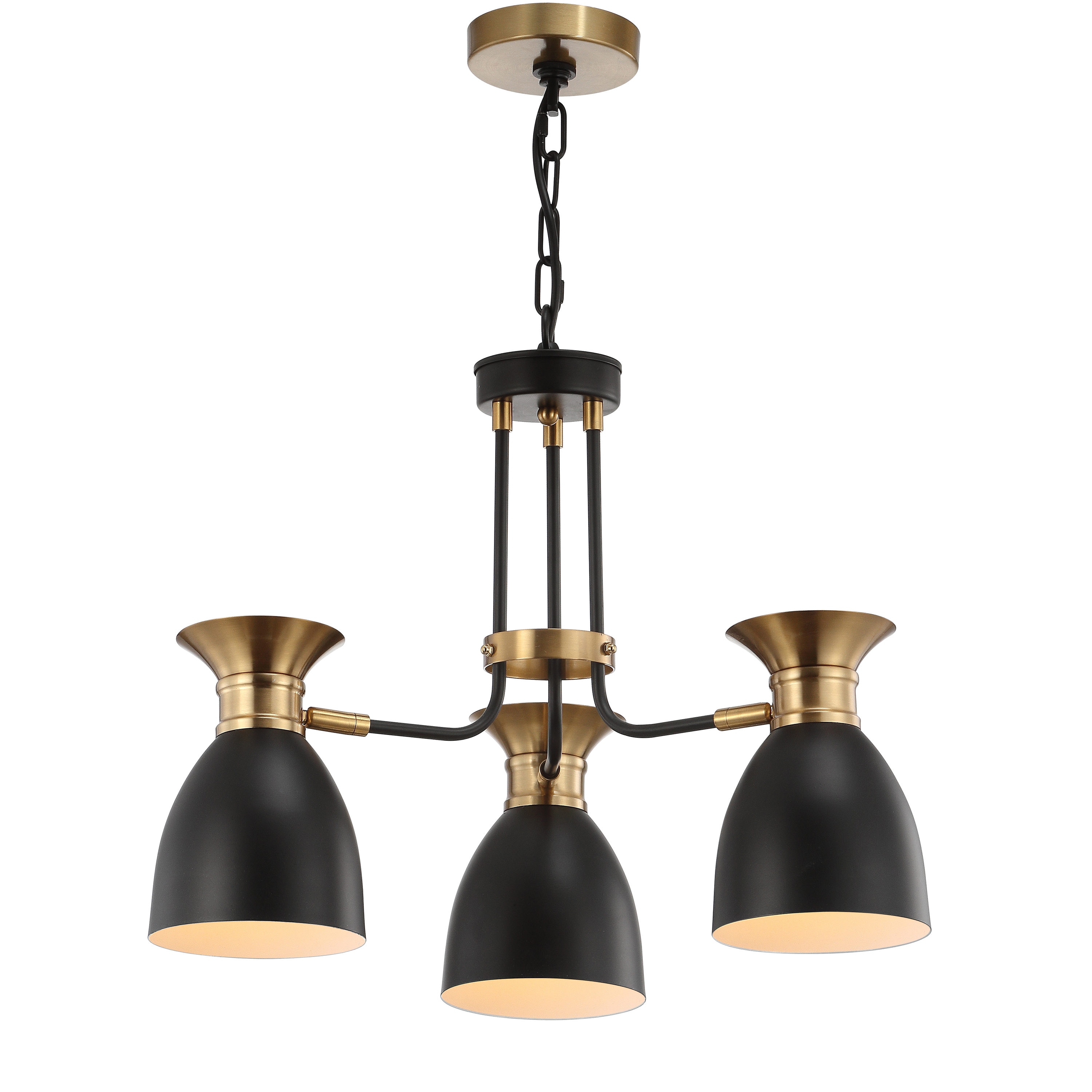 Middleton 20" Black/Brass Gold Metal LED Sputnik Chandelier