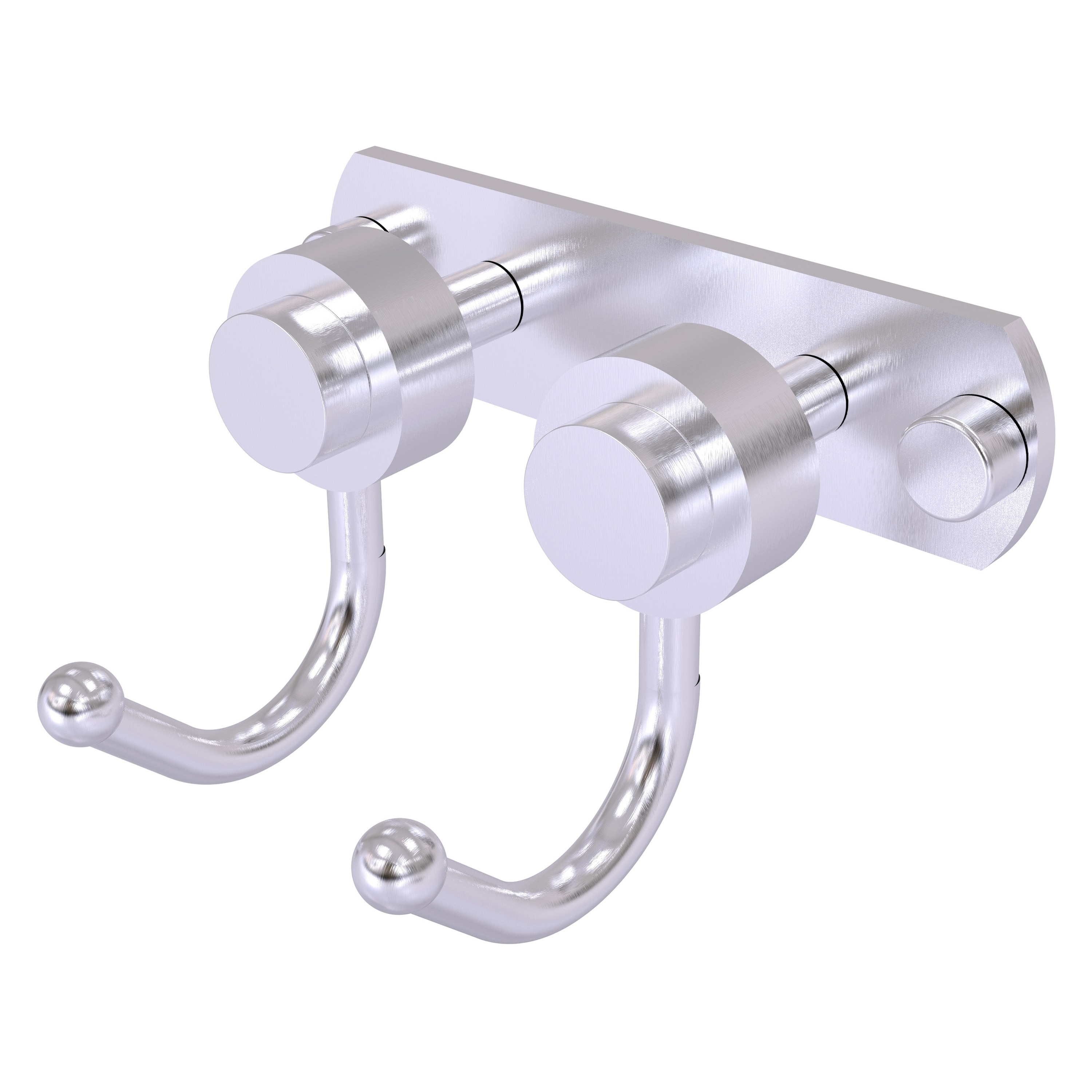 Allied Brass 920-2-SCH Mercury Satin Chrome Double -Hook Wall mount Towel Hook