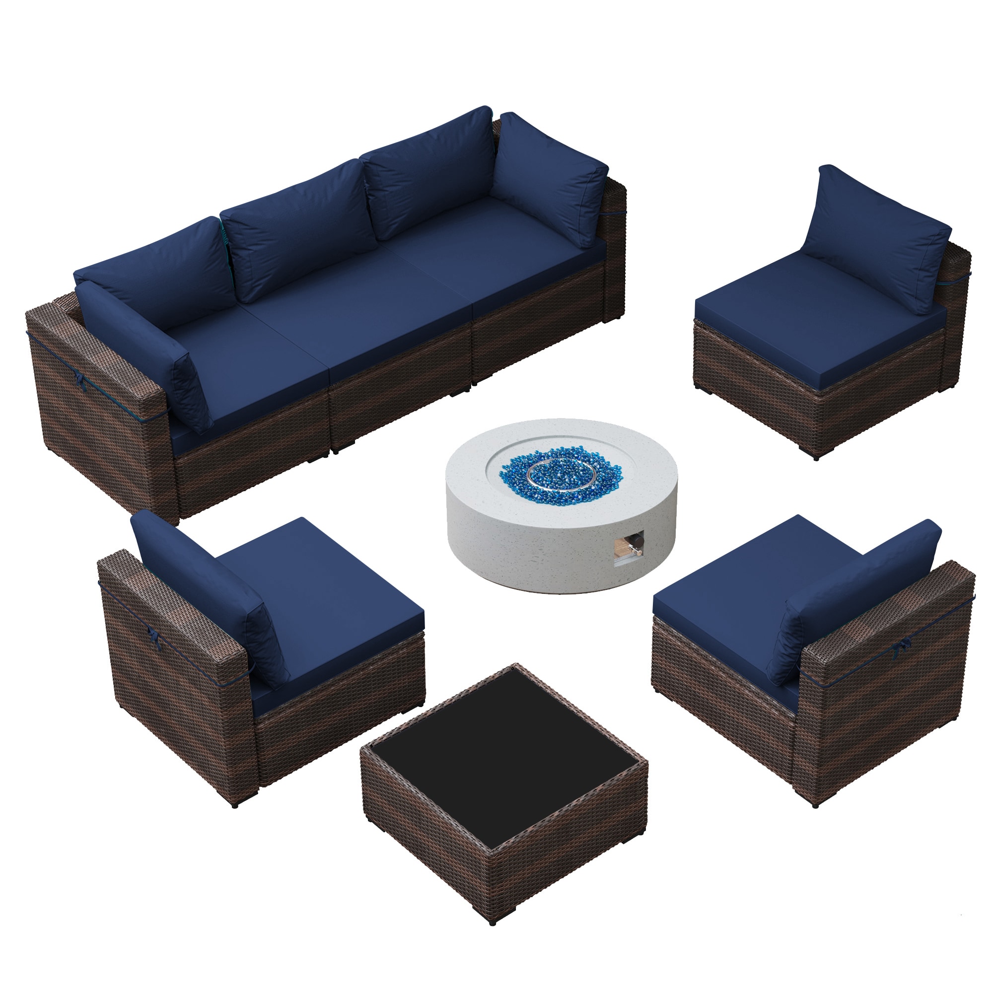 UPHA TBSF-ABC28SYMB-NAVY Patio-Conversation-Sets - View #2
