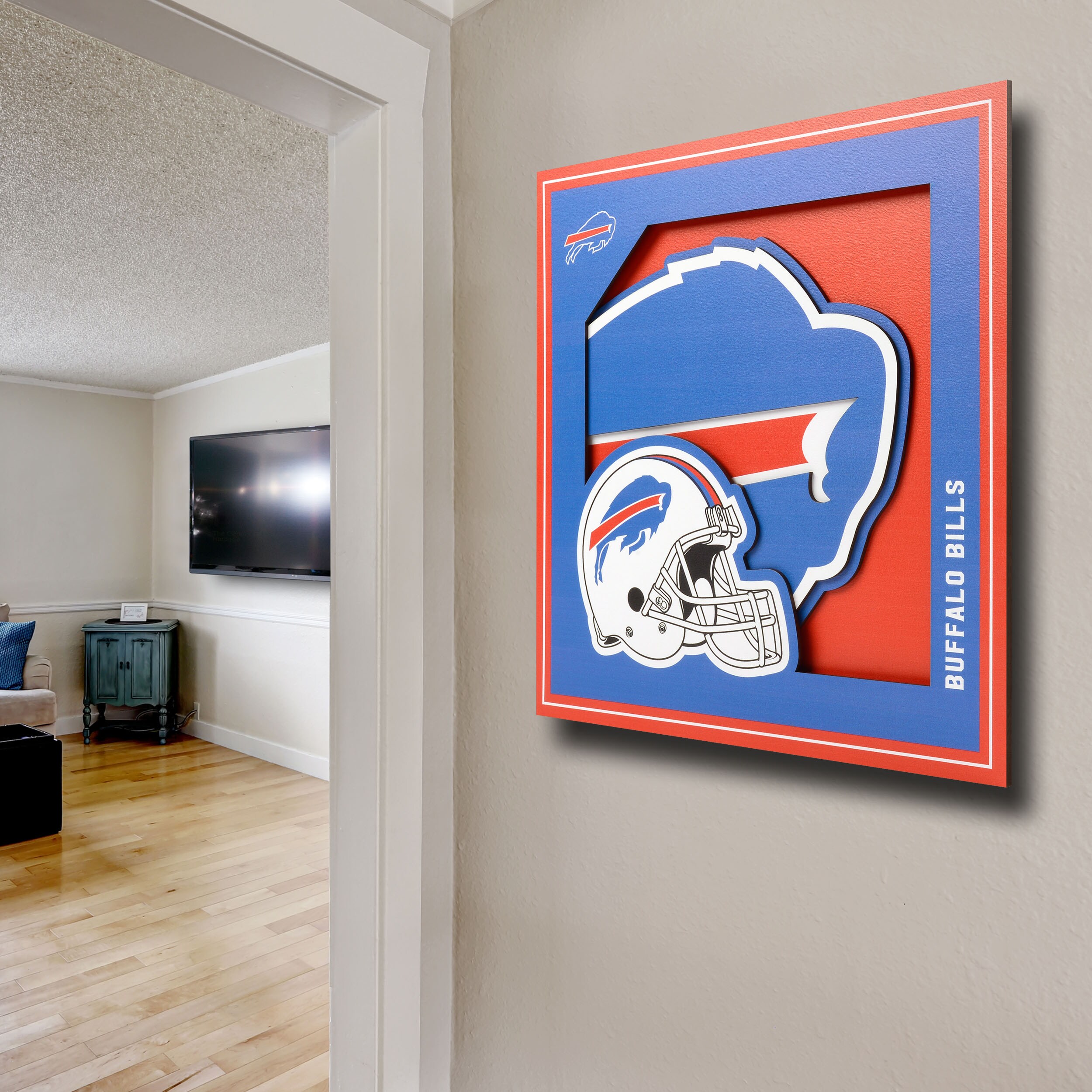 Sportula Buffalo Bills Youthefan Team Colors Floater Frame 12-in H x 12-in  W Sports 3D Art in the Wall Art department at