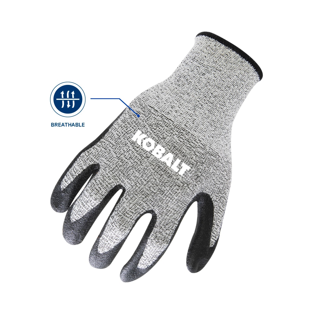 Kobalt Large/x-large Gray Nitrile Dipped Nitrile/Polyester Everyday Gloves,  (1-Pair) in the Work Gloves department at