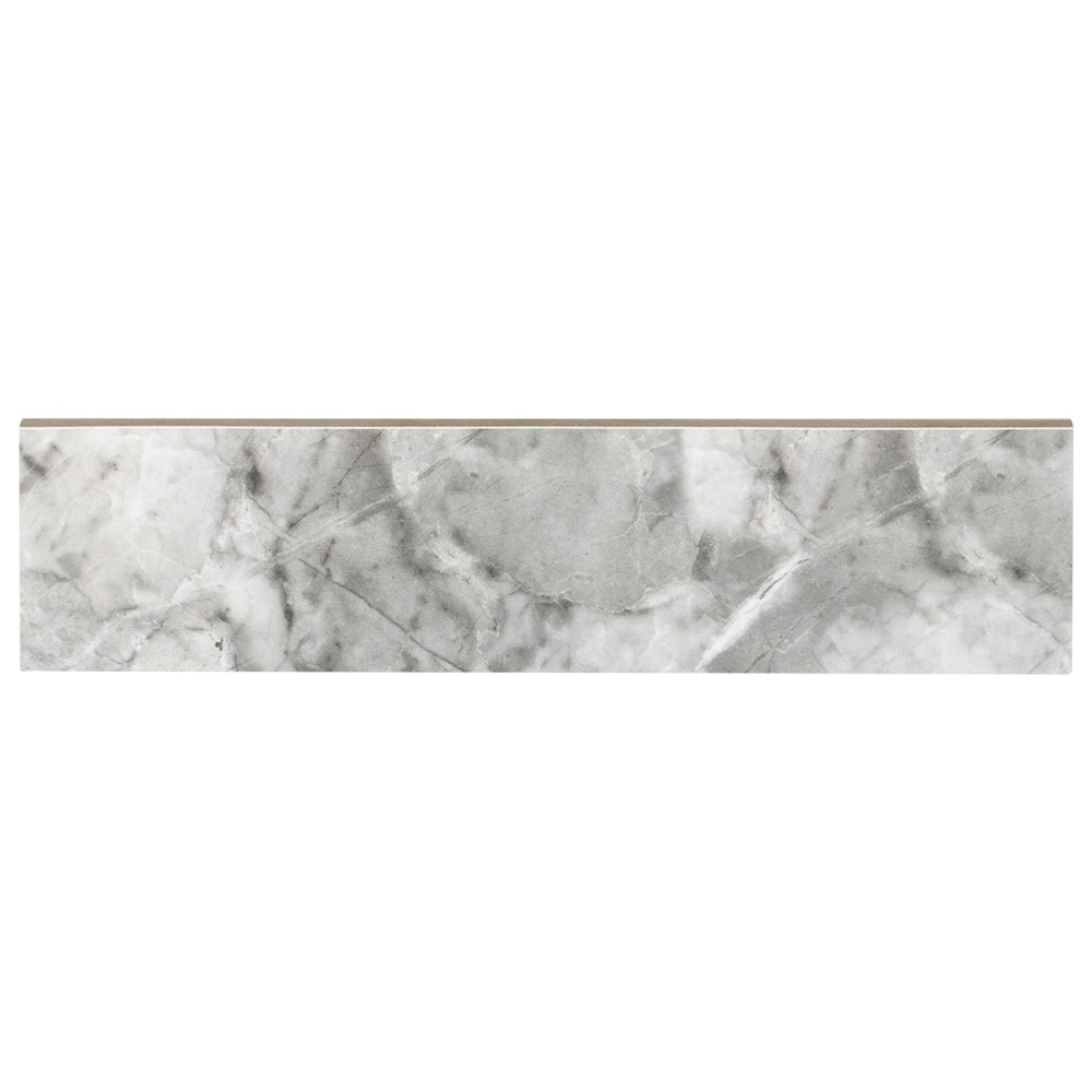 Origin 21 Grey Essense Bullnose 3-in x 12-in Polished Porcelain Marble Look Floor and Wall Tile (0.234-sq. ft/ Piece)