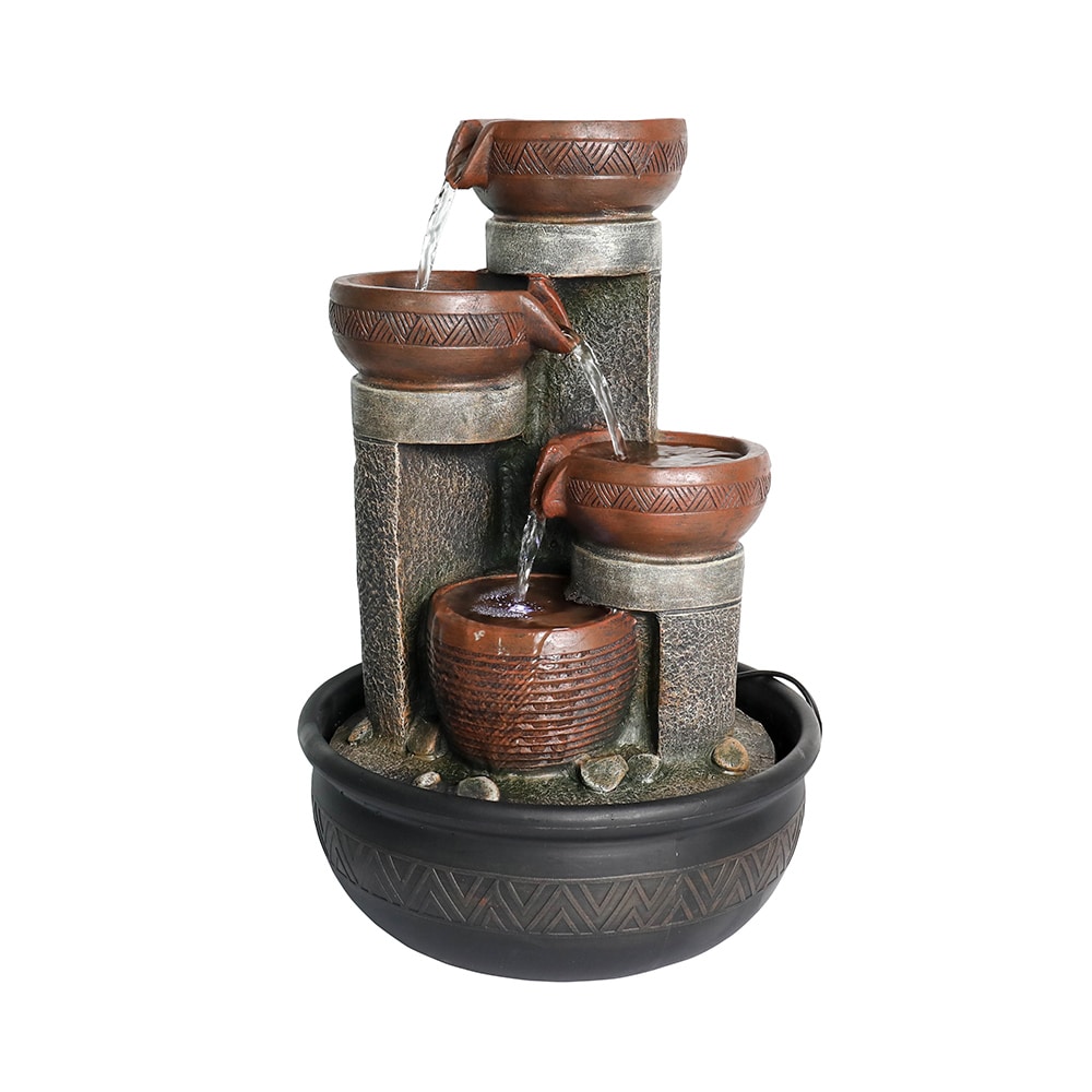 Watnature 15.7-in H Resin Outdoor Fountain Statue Pump Included in the ...