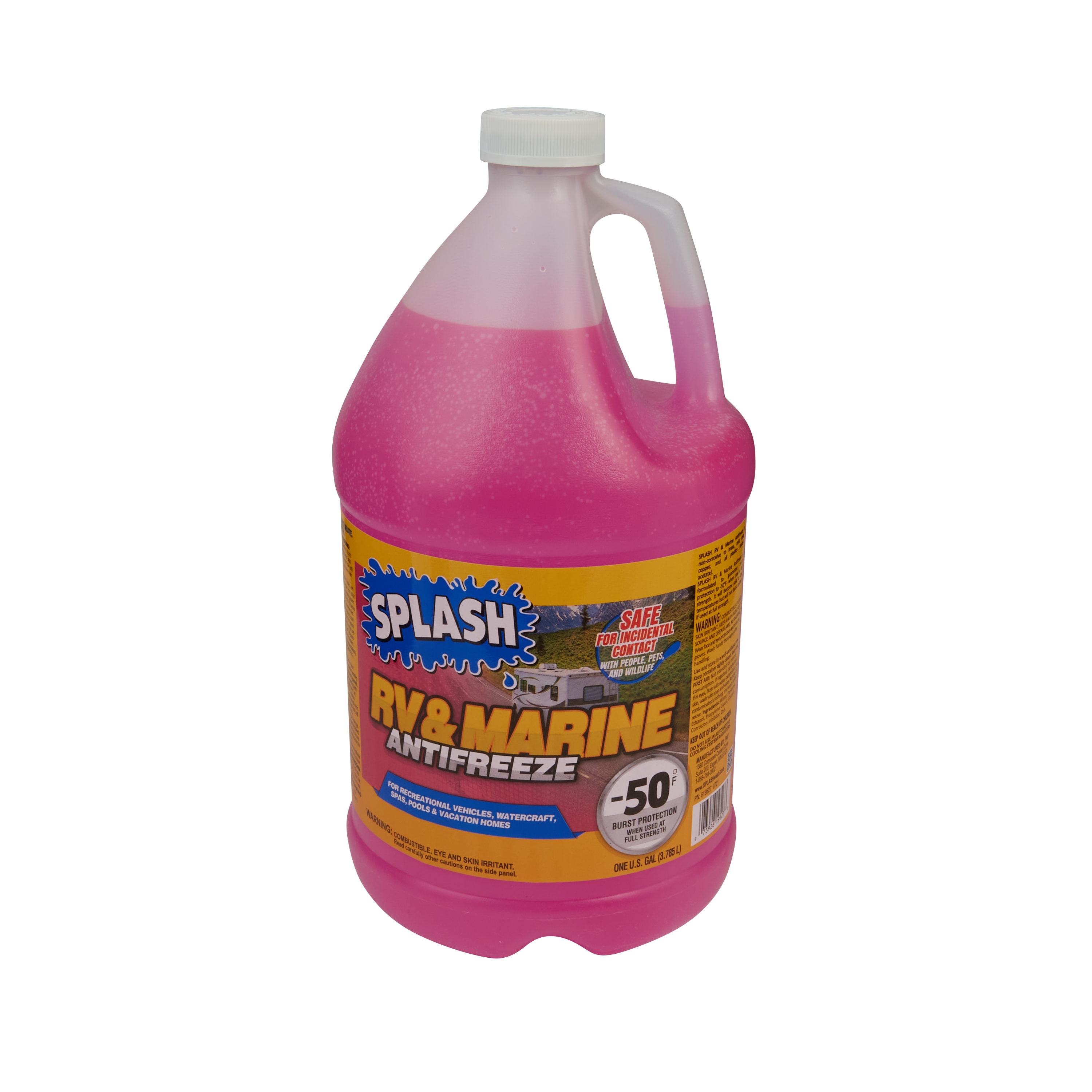 SPLASH Non-Toxic 50/50 Antifreeze Cooling Fluid - 1 Gallon - For RVs,  Boats, Pools - Ethyl Alcohol - -50F Burst Protection in the Cooling Fluids  department at