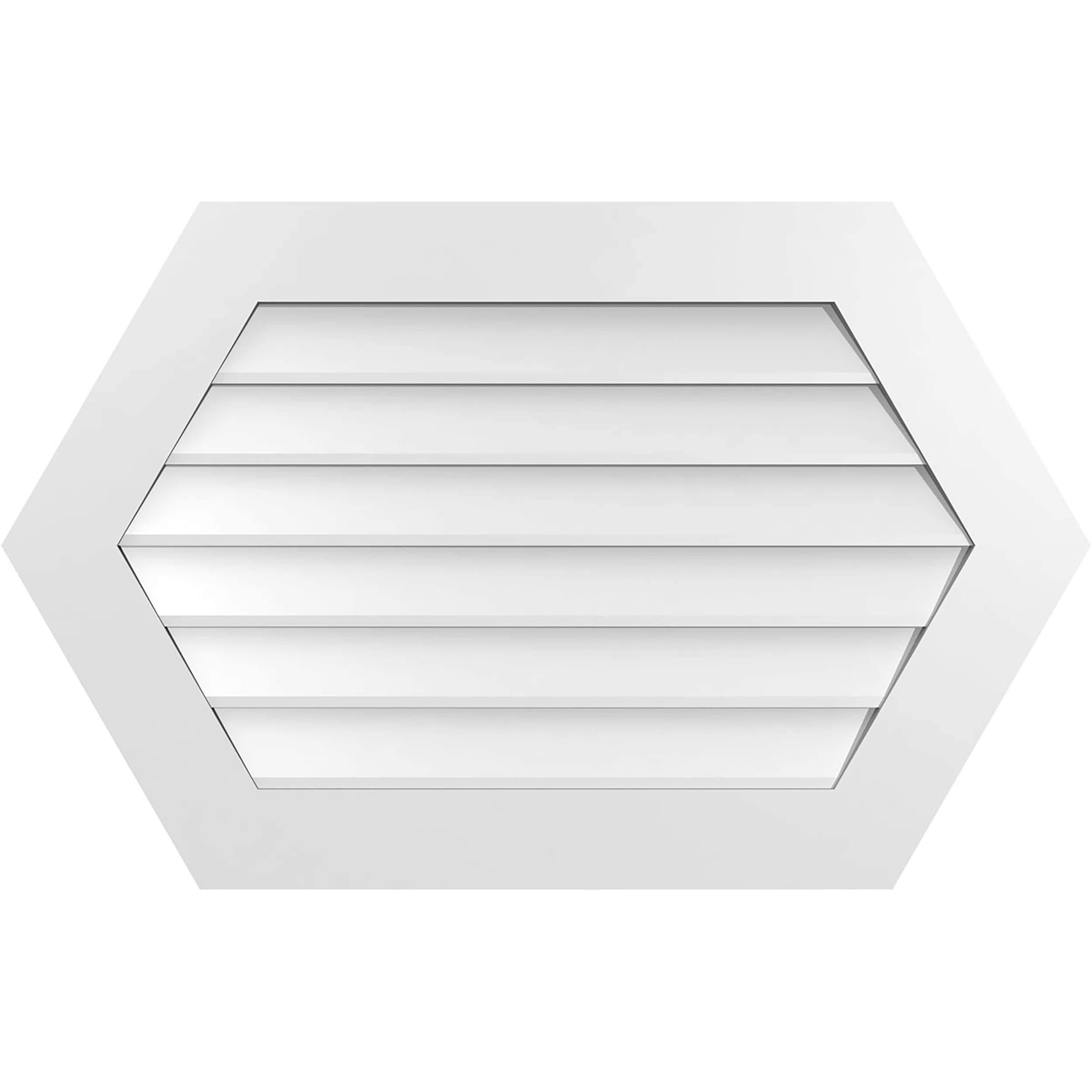 Ekena Millwork GVPHP38X2401SN 38-Inches x 24-Inches Off-white Peaked PVC Gable Louver Vent