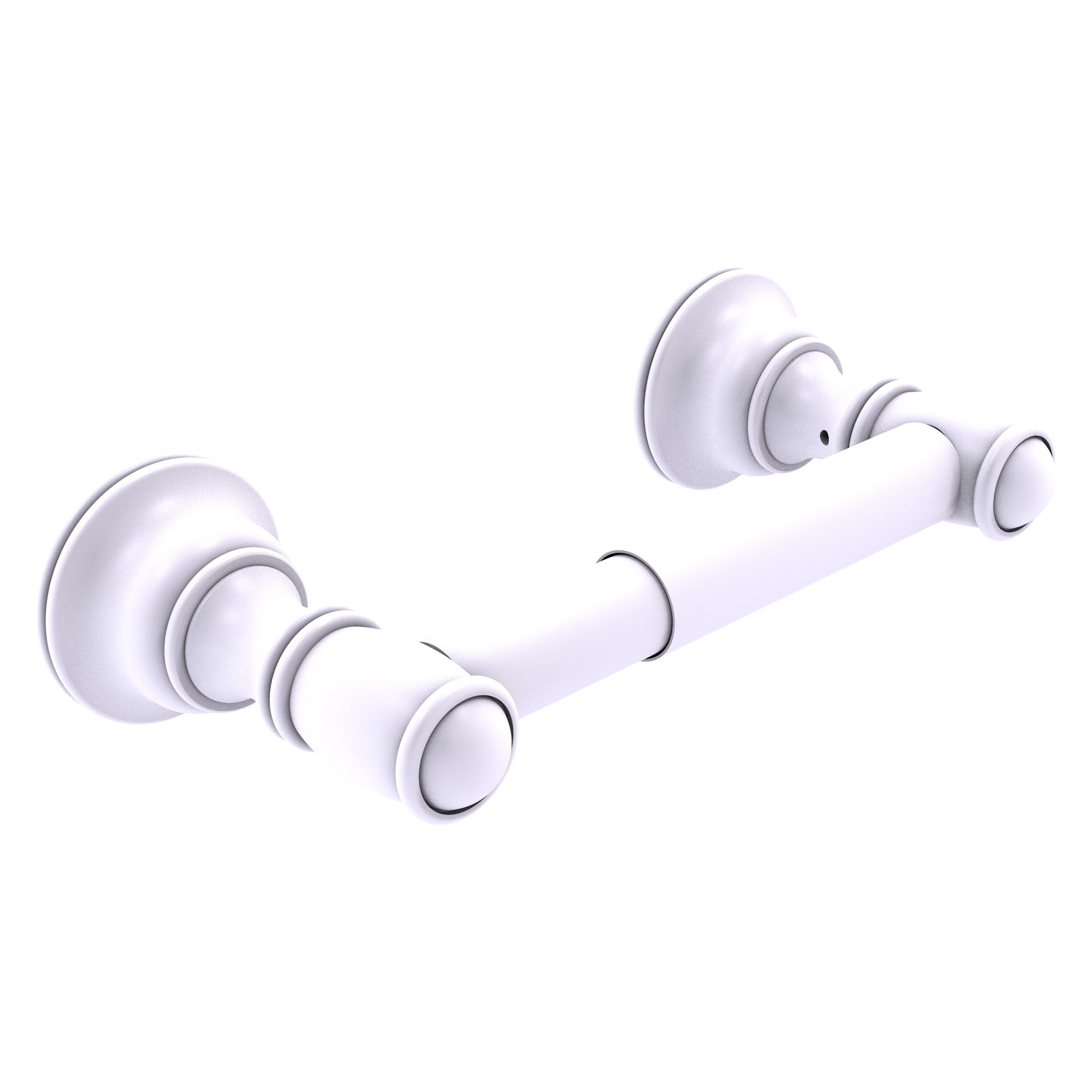 Allied Brass CL-24-WHM Carolina Matte White Wall mount Double post Toilet Paper Holder 1 -Rolls