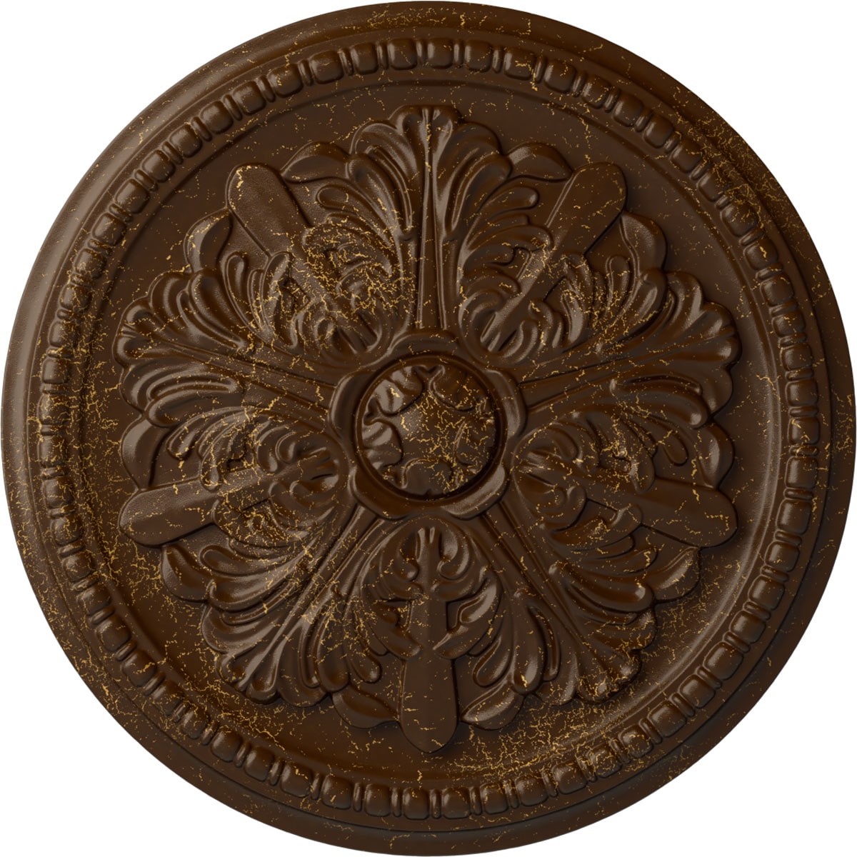 Ekena Millwork CM16SWRBC Swindon 16.875-in W x 16.875-in L Painted Root Beer Crackle Polyurethane Whole Ceiling Medallion