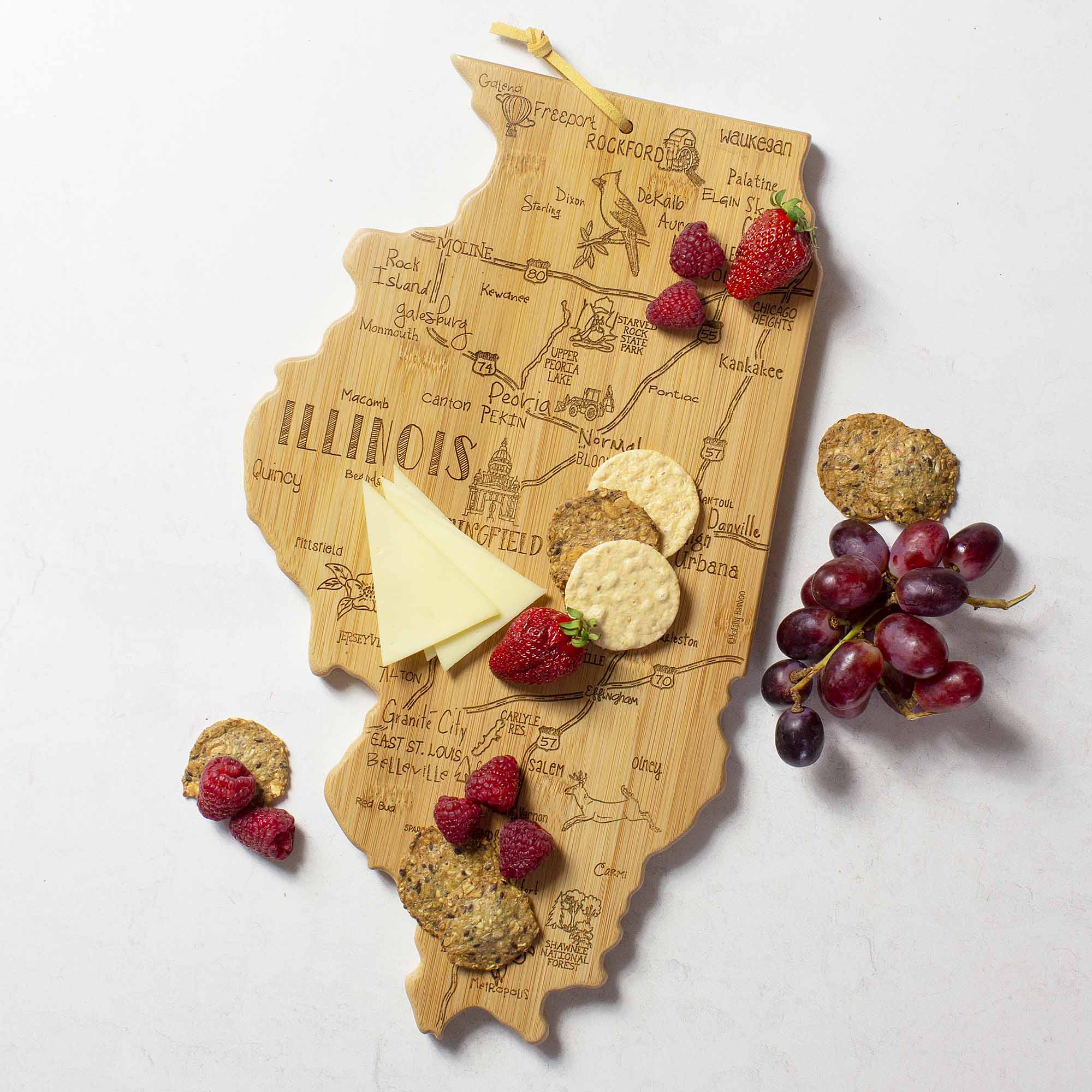 Totally Bamboo Destination Illinois Cutting & Serving Board - Thumbnail 4
