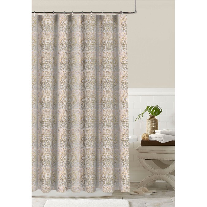 Colordrift 72 In Polyester Rose Gold, 64 Inch Shower Curtain