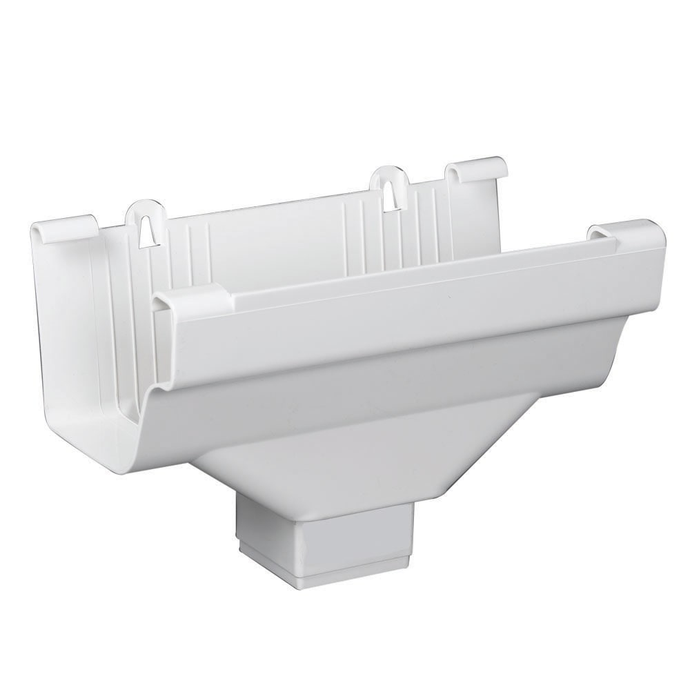 Amerimax M0706HP 4.5-in x 9.0-in White K style Gutter end with drop