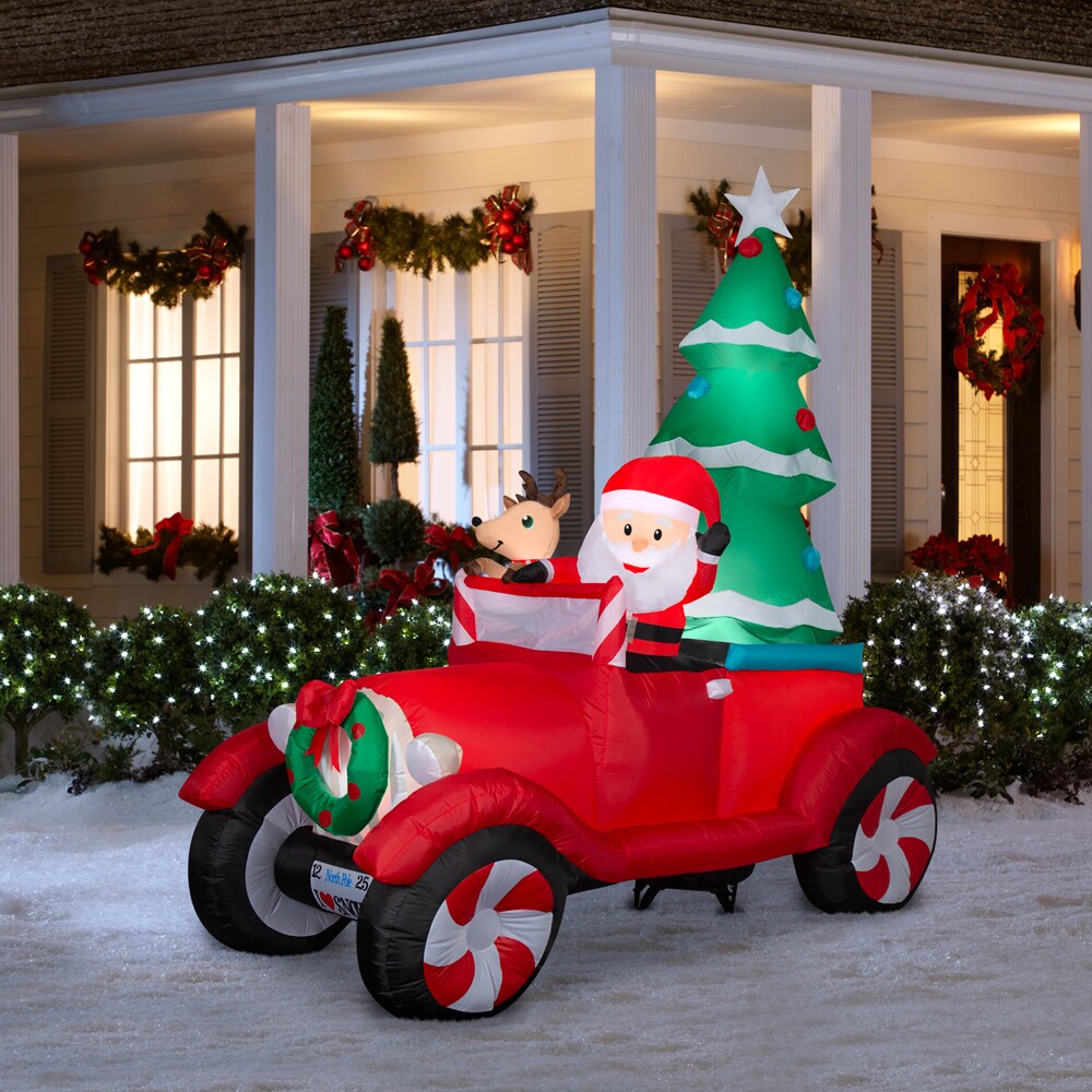 Holiday Living 8-ft Lighted Truck Christmas Inflatable at Lowes.com