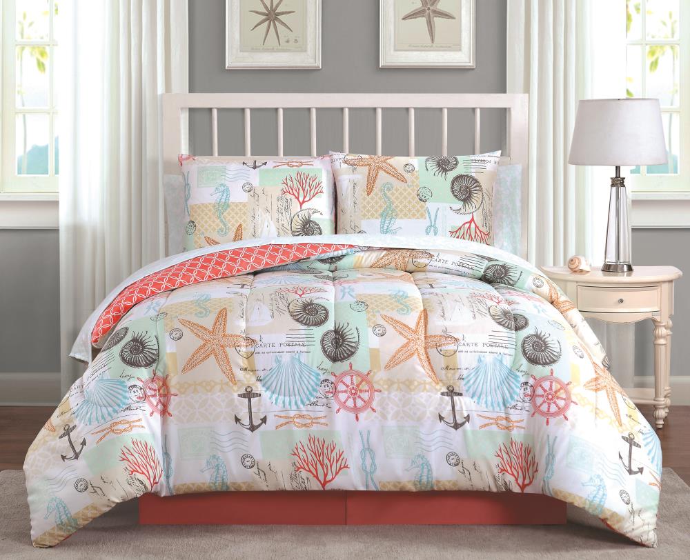 Pink Coastal Animal Fitted Sheet,watercolor Coral Bed Cover For Kids Boys  Girls,starfish Seashell Bedding Set Bedroom Decor Twin - Sheets - AliExpress
