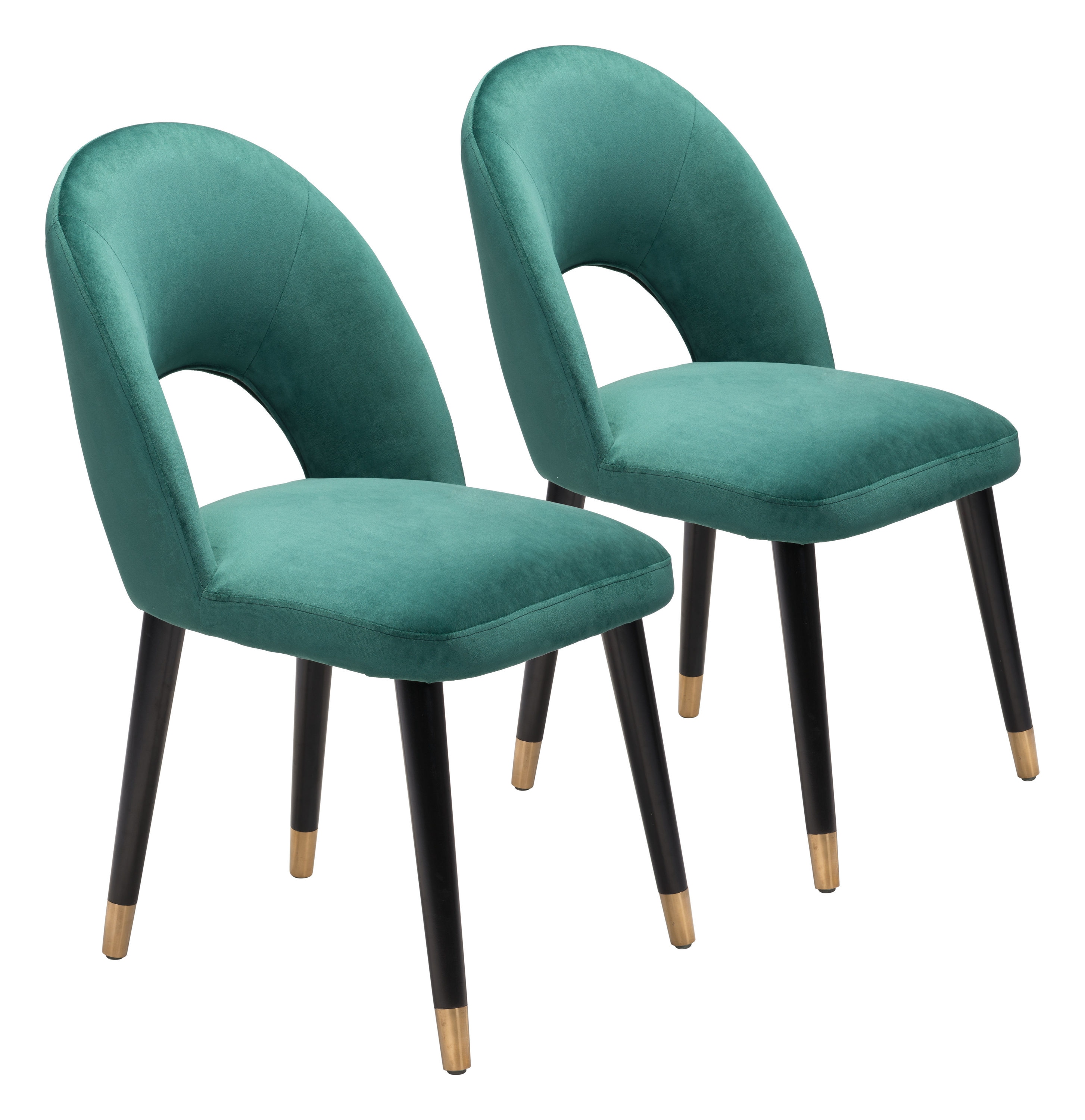 Zuo Modern 101980 Set of 2 Miami Contemporary/Modern Polyester Upholstered Side Chair (Wood Frame)