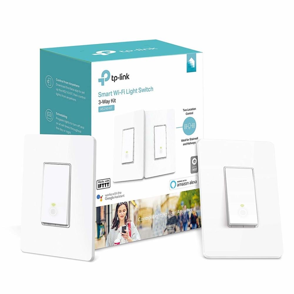 White No Hub Required 2.4GHz Wi-Fi Light Switch Works with Alexa and Google Home UL Certified Kasa Smart 3 Way Switch HS210 Needs Neutral Wire