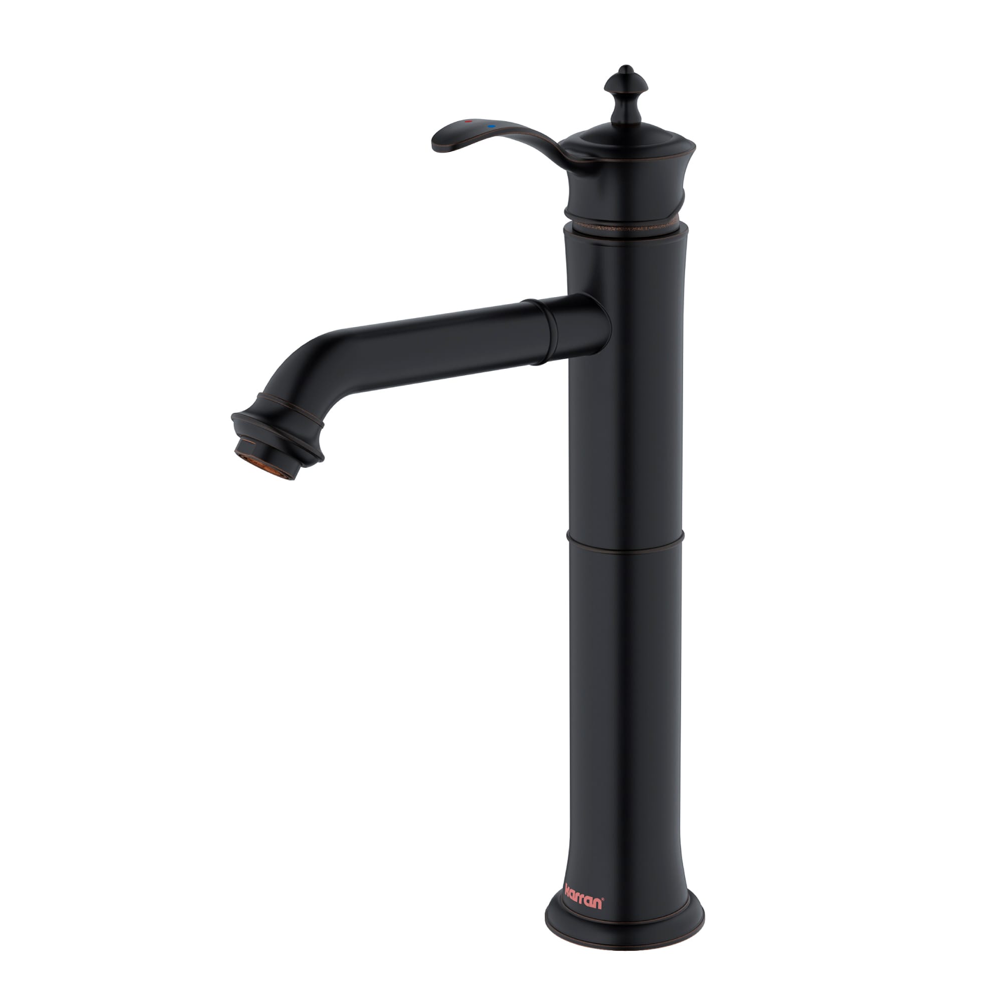 Karran KBF472ORB Vineyard Oil Rubbed Bronze Vessel 1-handle WaterSense Low-arc Residential Handle Bathroom Sink Faucet with Drain