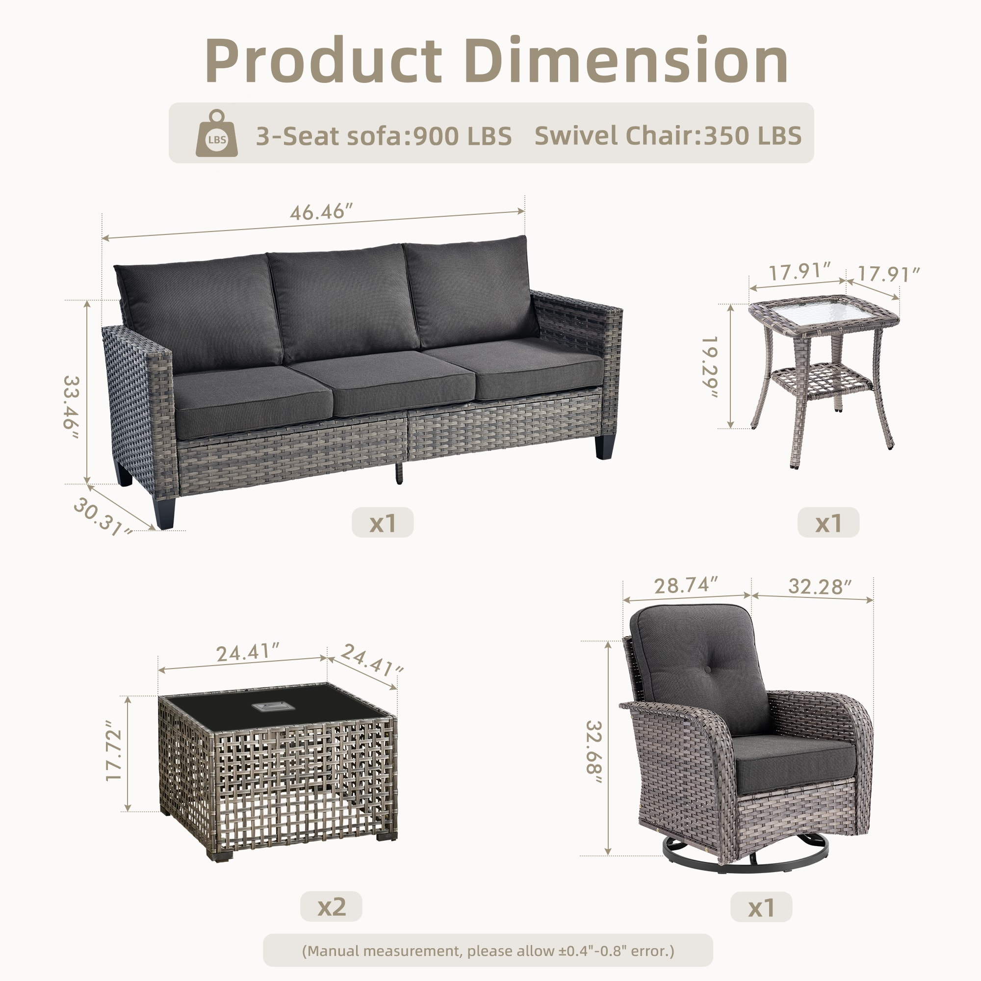 XIZZI XINGRS1052-T Patio-Conversation-Sets - View #6