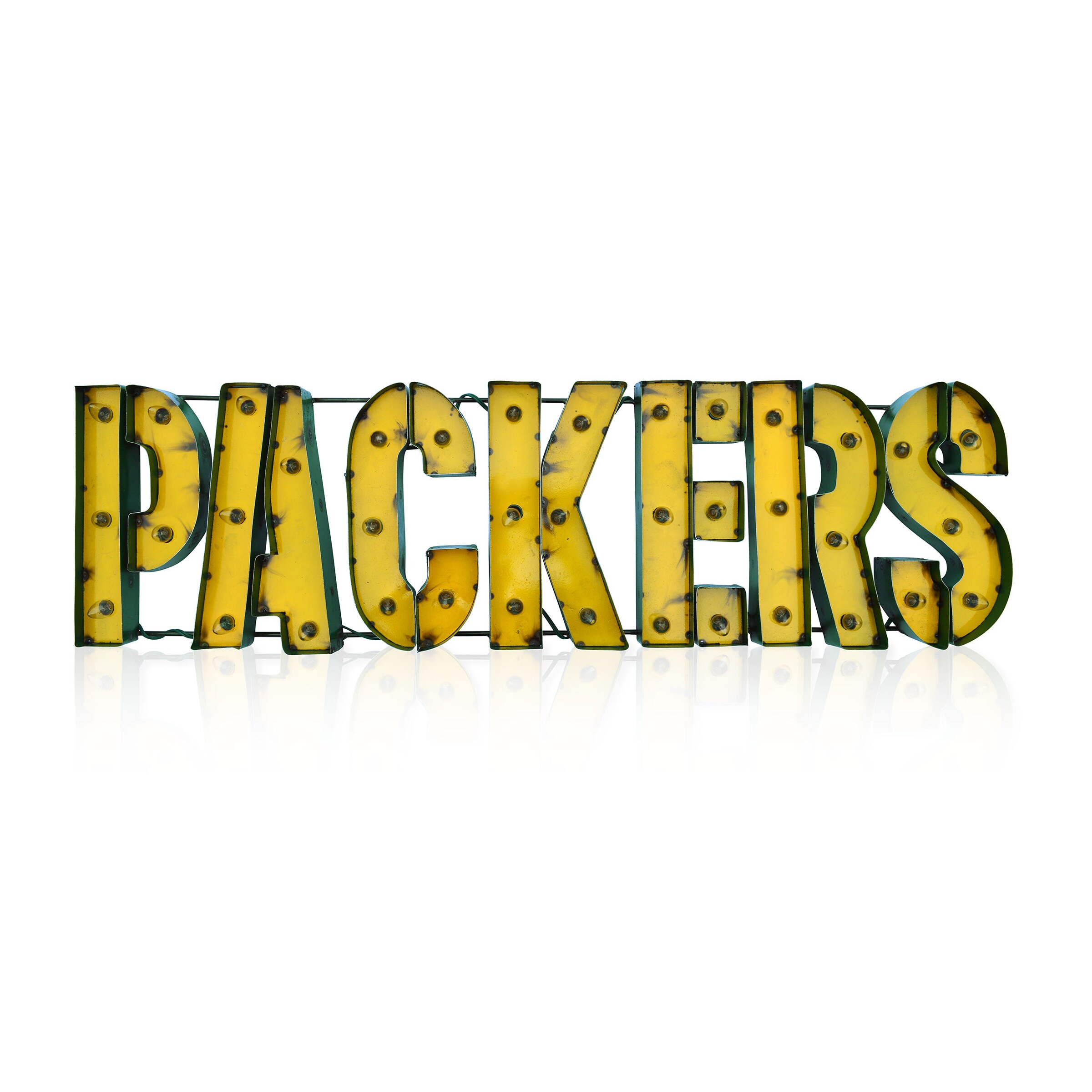 Green Bay Packers Lamp Made From Recycled Bottles With Battery 