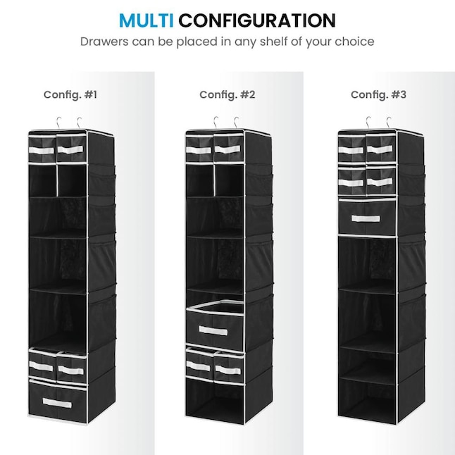 OSTO 9 Compartment 5 Drawers Black Plastic Drawer at Lowes.com