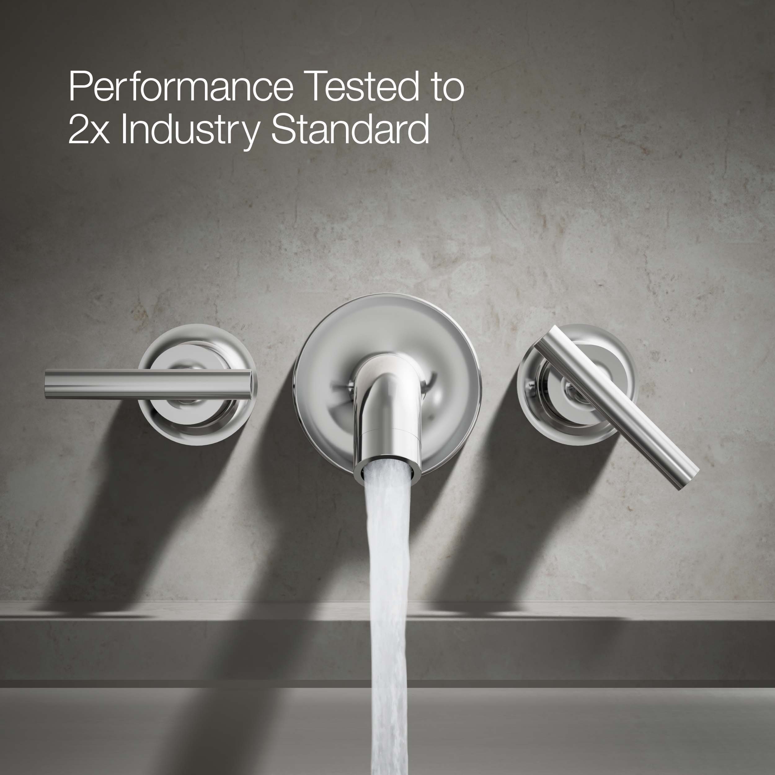 Purist Polished Chrome Double Lever Wall-Mounted Bath Trim