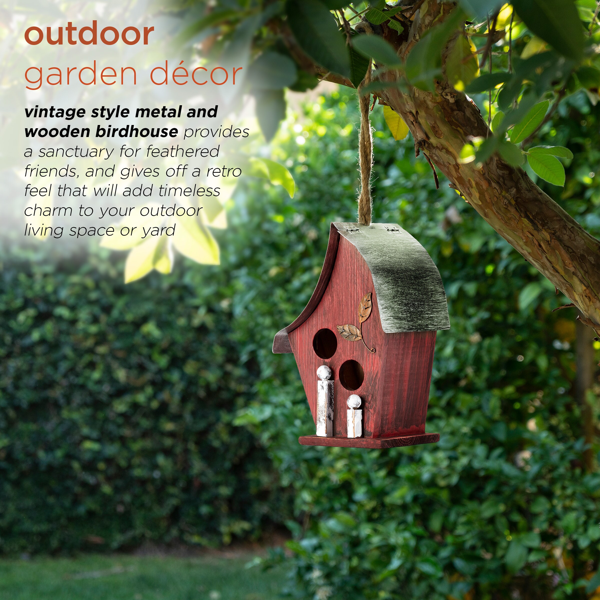 Alpine Corporation YEN134HH-RD Bird-Houses - View #4