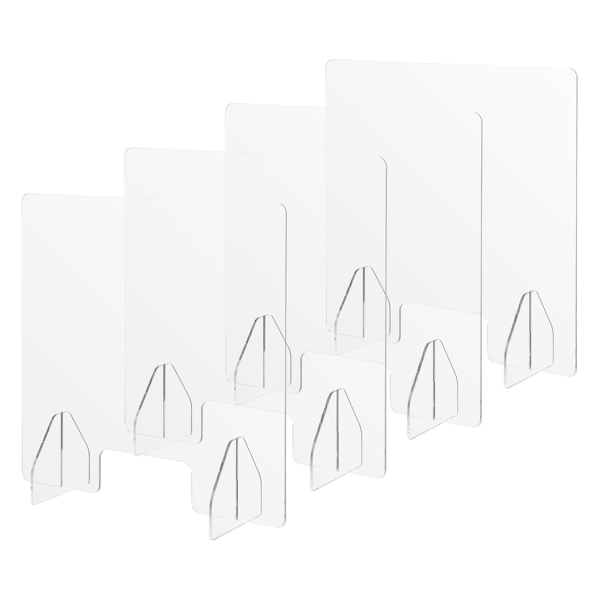 Yescom 16ASG001-2424-LO 4 Pack 24 inchx24 inch Acrylic Screen Board Table Guard Barrier Divider Shield Office