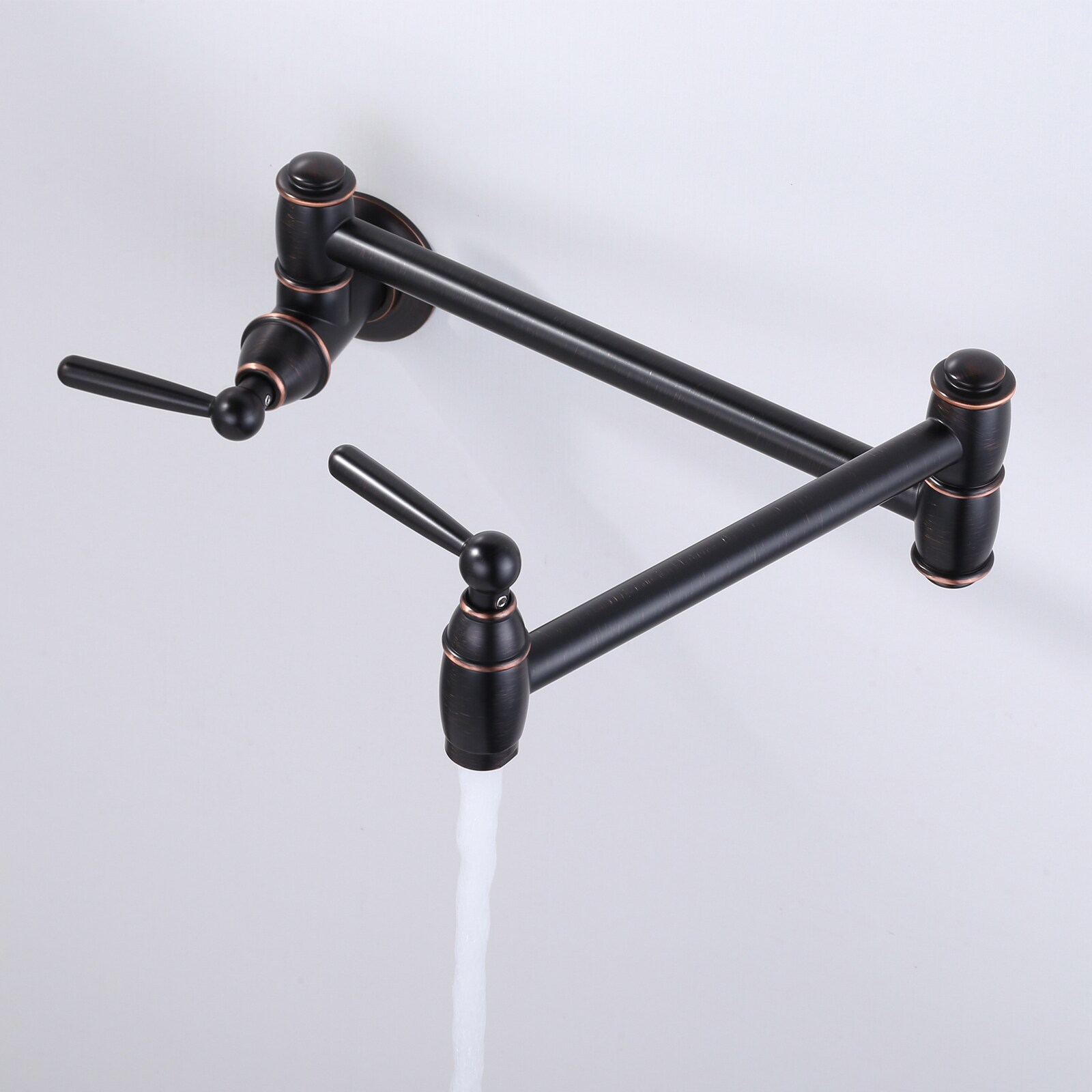 Wowow Oil Rubbed Bronze Double Handle Wall Mount Pot Filler Kitchen Faucet In The Kitchen 0648