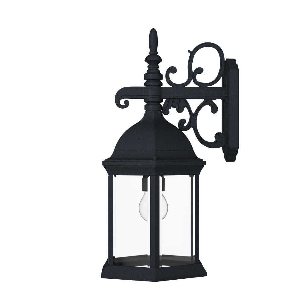 Devonshire Black Aluminum Outdoor Wall Lantern with Clear Glass