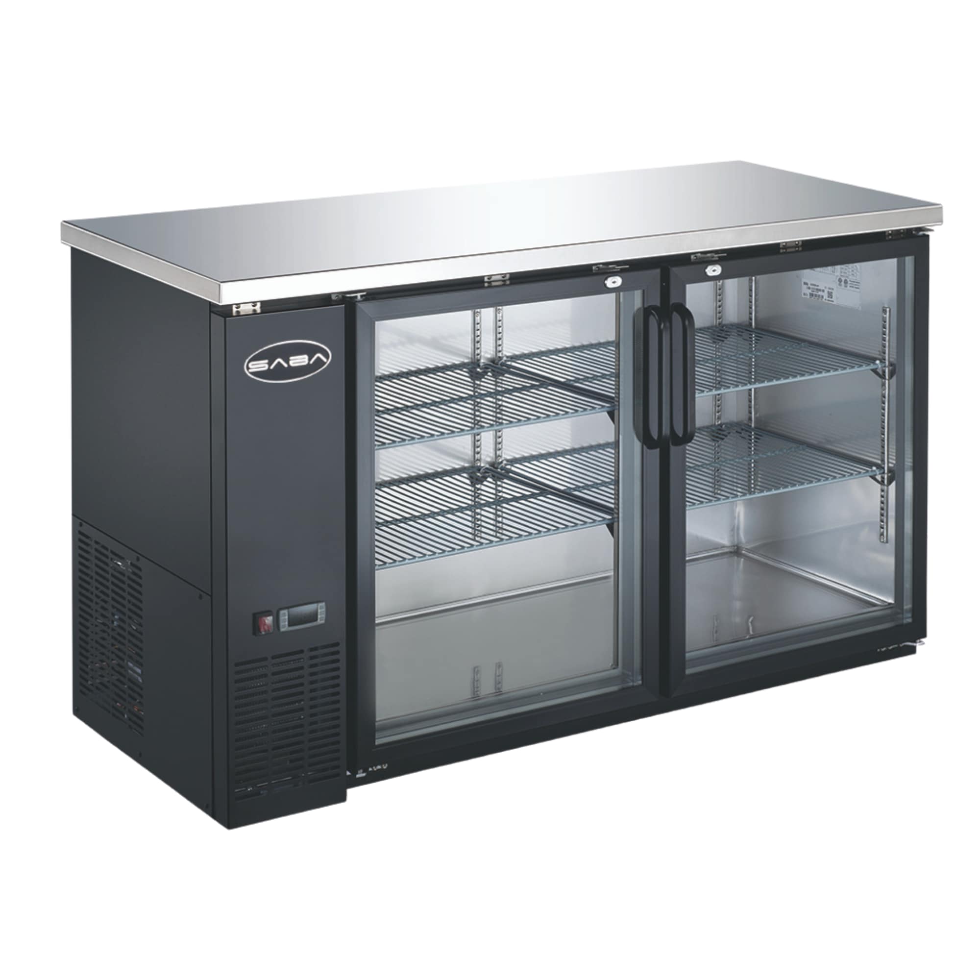 SABA 61-in W 528-Can Capacity Black Freestanding Beverage Refrigerator ...