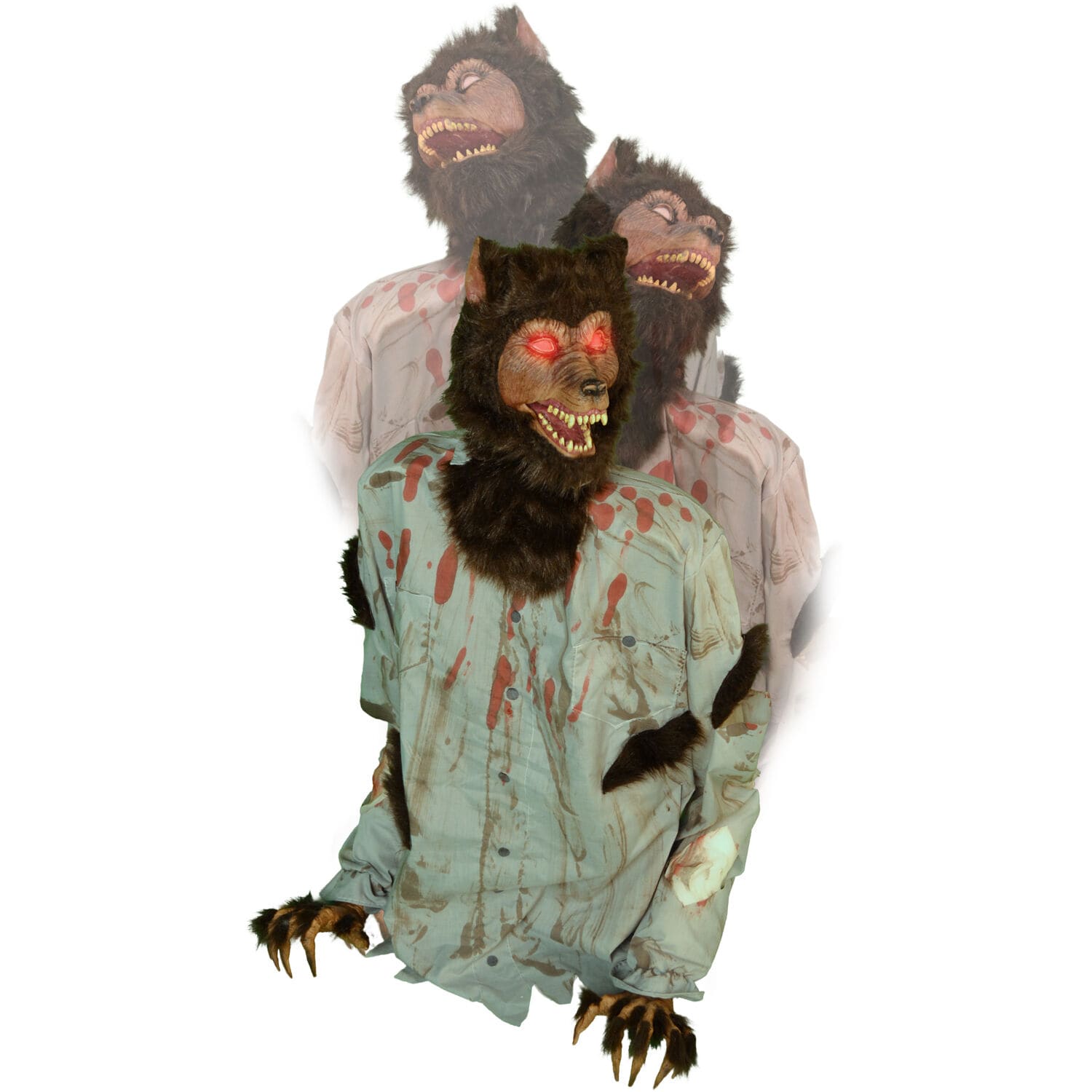 Haunted Hill Farm HHHOWLER-1FLSA 2.58-ft Freestanding Motion Activated Lighted Werewolf Animatronic