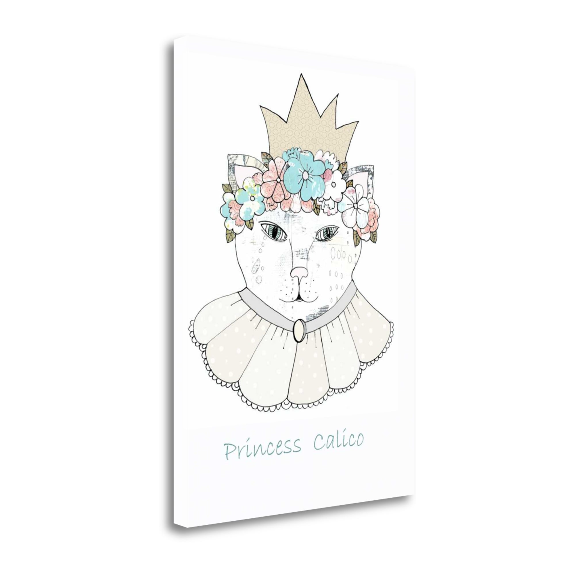 Tangletown Fine Art SBSO1169-3448C Princess Calico Sarah Ogren 47-in H x 34-in W Animals Print on Canvas
