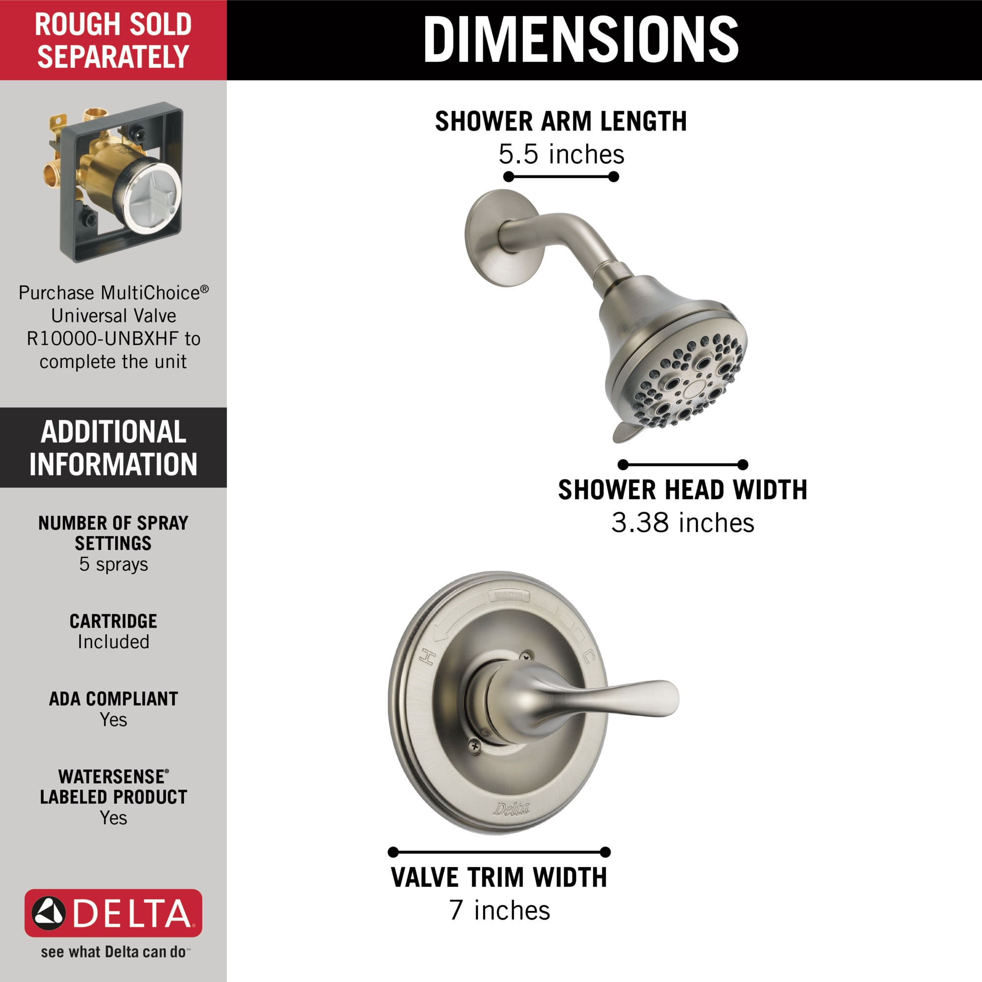 Delta T13220-SS Tub-Shower-Faucets - View #3