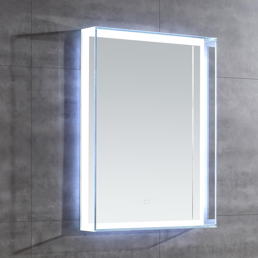 OVE Decors 15VMR-22SS24-000 Bowman 23.63-in x 31.5-in Lighted Aluminum Bathroom Vanity Mirror