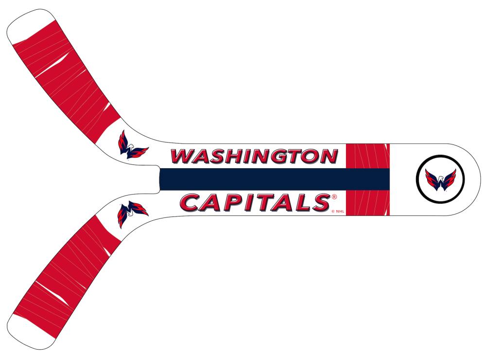 Ultimate Hockey Fans Washington Capitals 55-in Brushed LED Indoor Downrod  or Flush Mount Ceiling Fan with Light Remote (4-Blade) at
