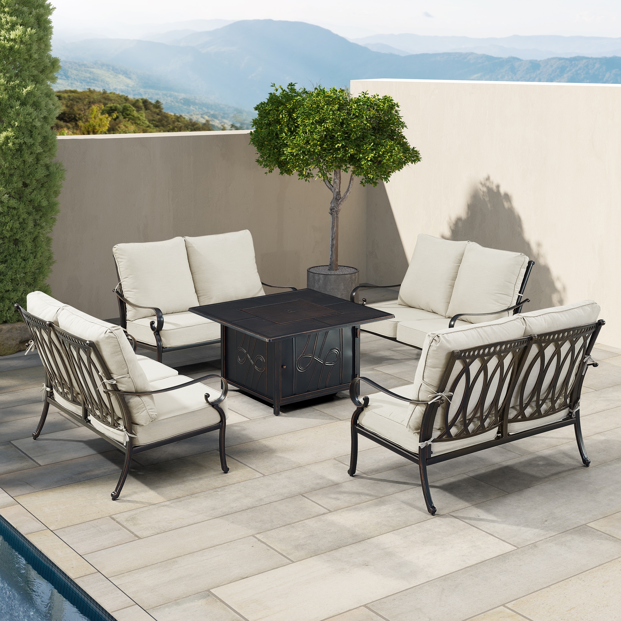 Oakland Living RICA4LSREGISLGCU Patio-Conversation-Sets - View #3