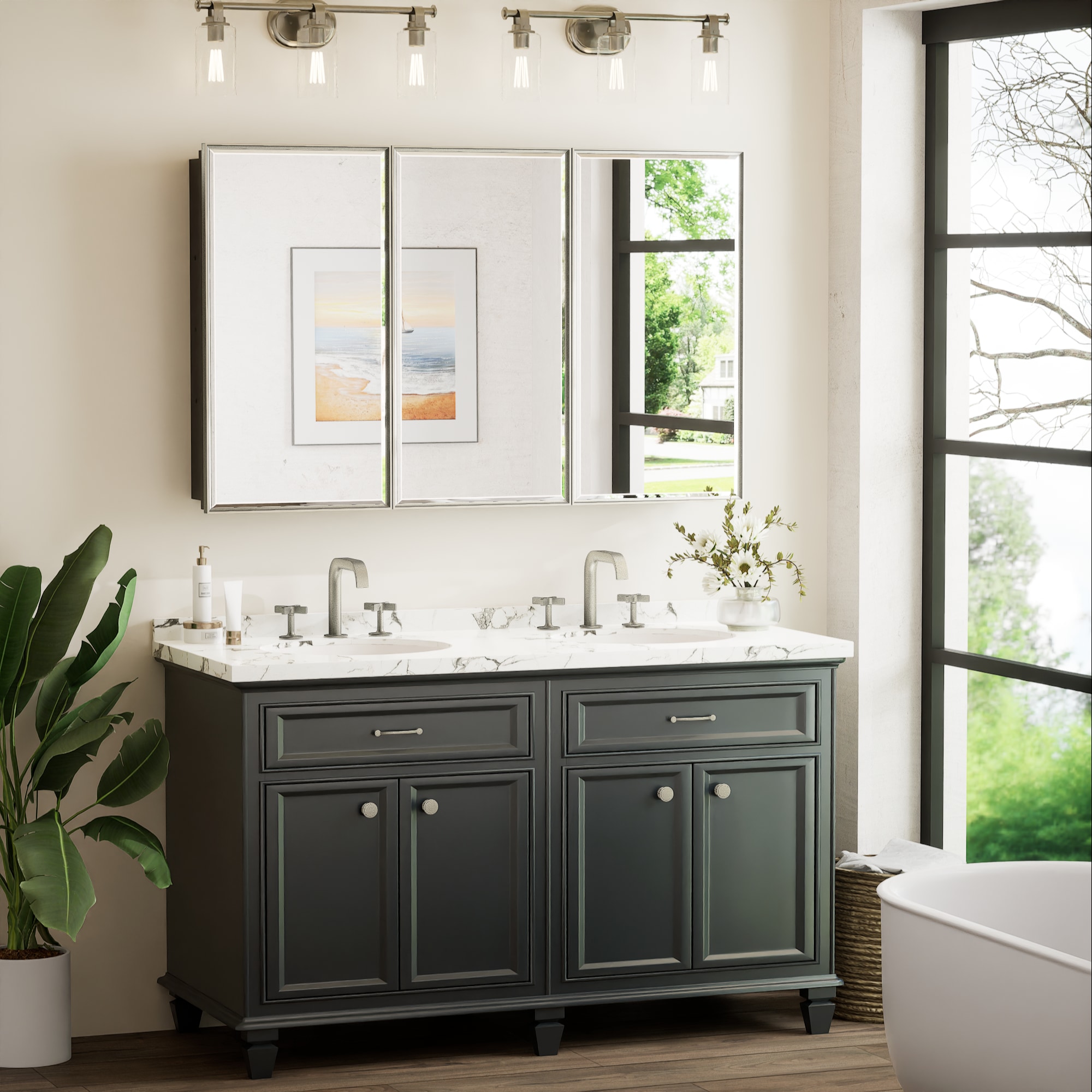 Keonjinn LW-JSKJG-FJ-12176BN Bathroom-Medicine-Cabinets - View #3