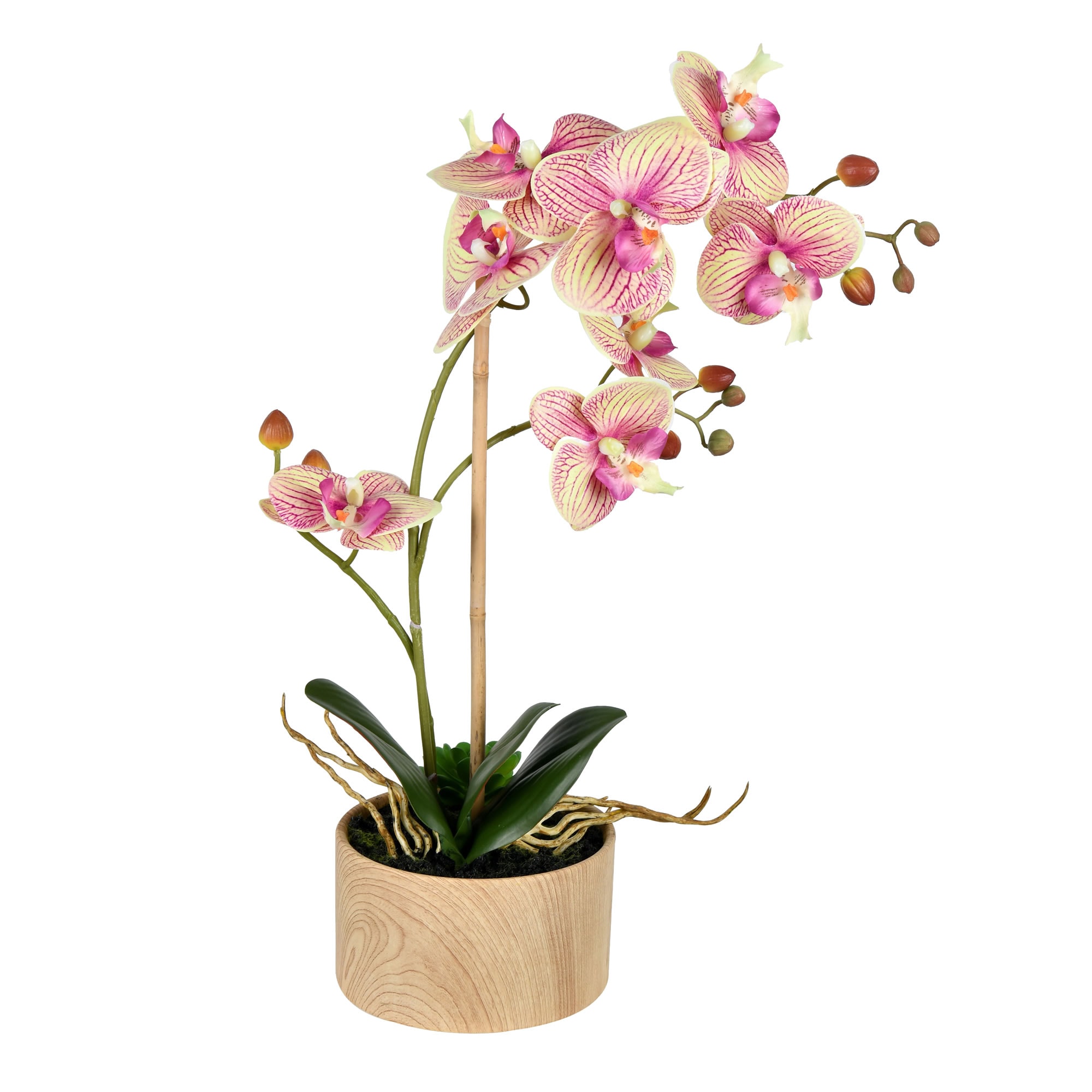 Vickerman FC190279 18-in Lavender, Yellow Indoor Orchid Artificial Flower