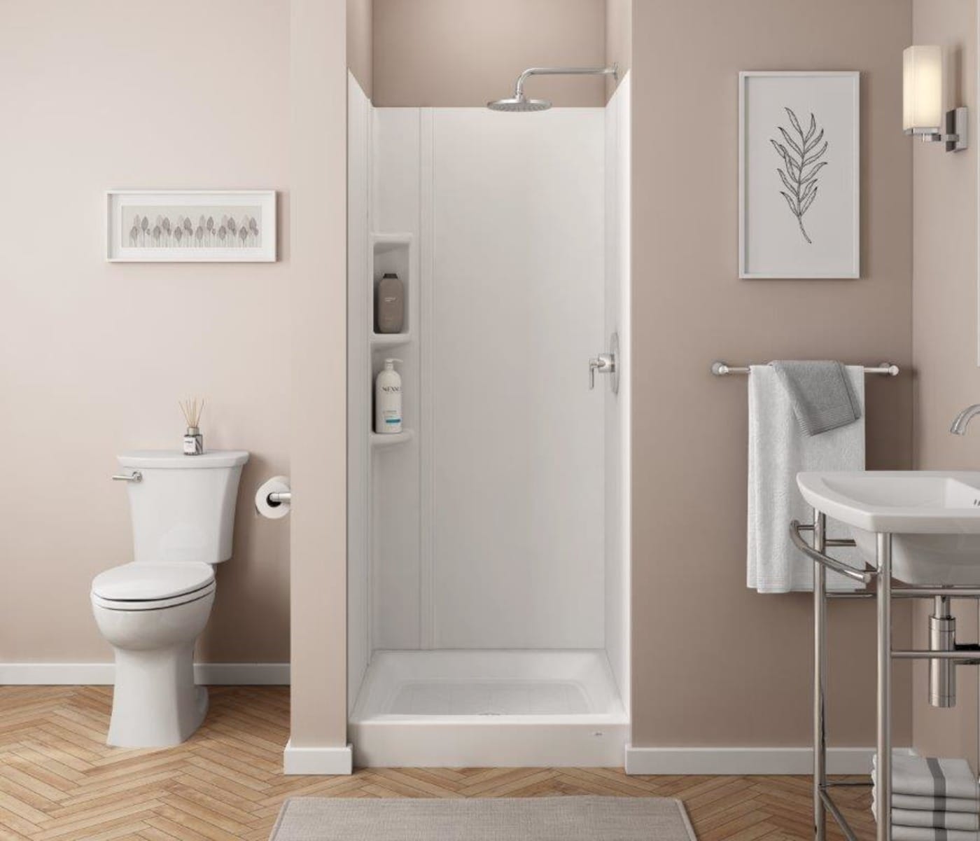 32 x 32 Shower kit with door, walls and base