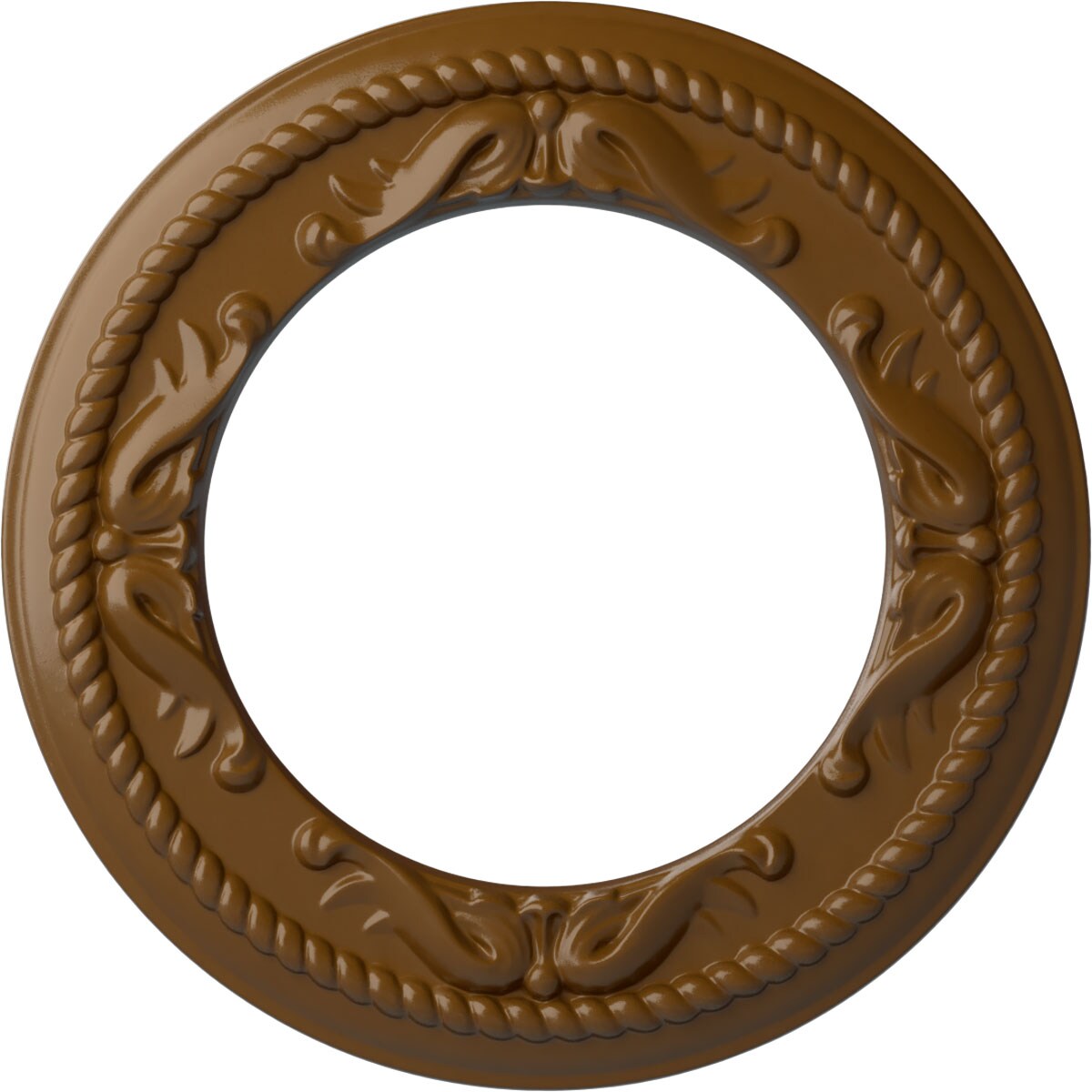 Ekena Millwork CM12MESTF Roped Medway 12.25-in W x 12.25-in L Painted Smokey Topaz Polyurethane Whole Ceiling Medallion