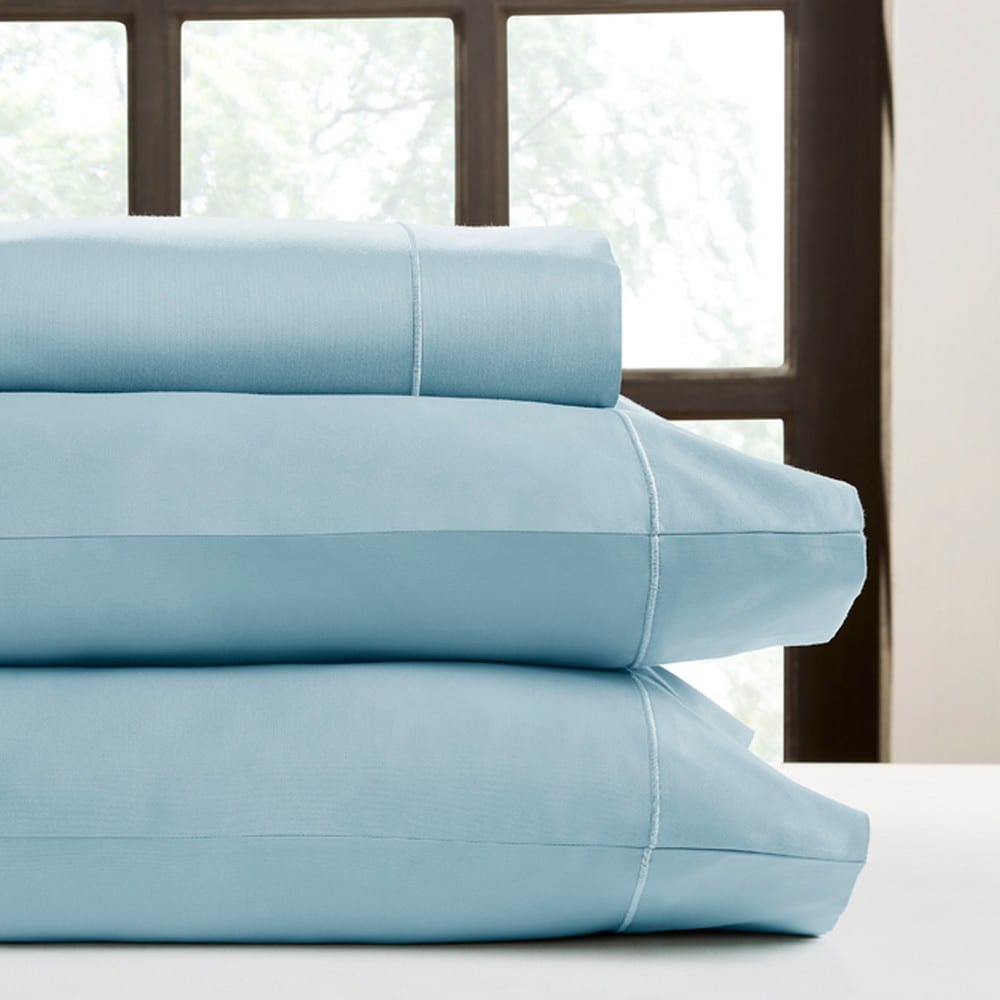  PPC-1000Q-PL-SAT-AQU Queen 1000 -Thread Count Cotton Aqua Bed Sheet Set