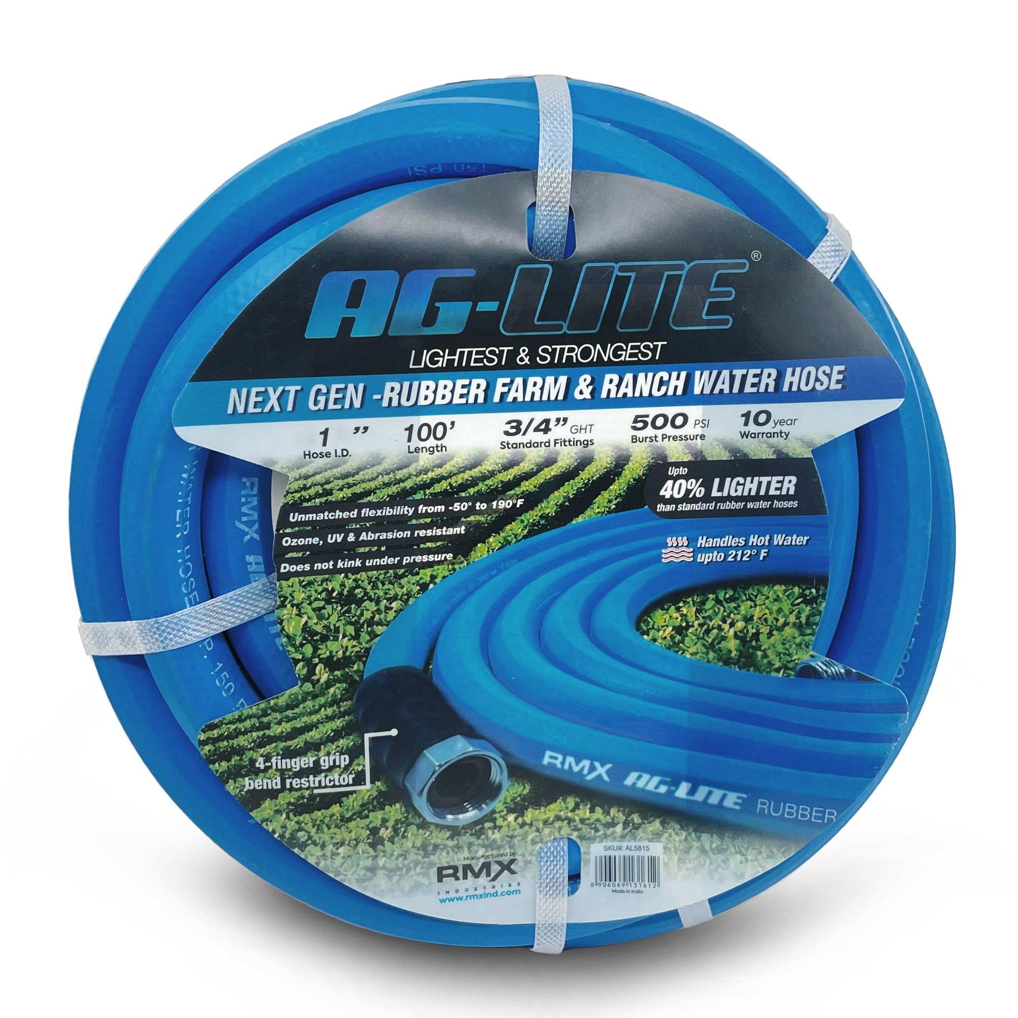 AG-LITE BLBBSALONE100 AG-Lite 1-in x 100-ft Premium -Duty Kink Free Rubber Blue Hose
