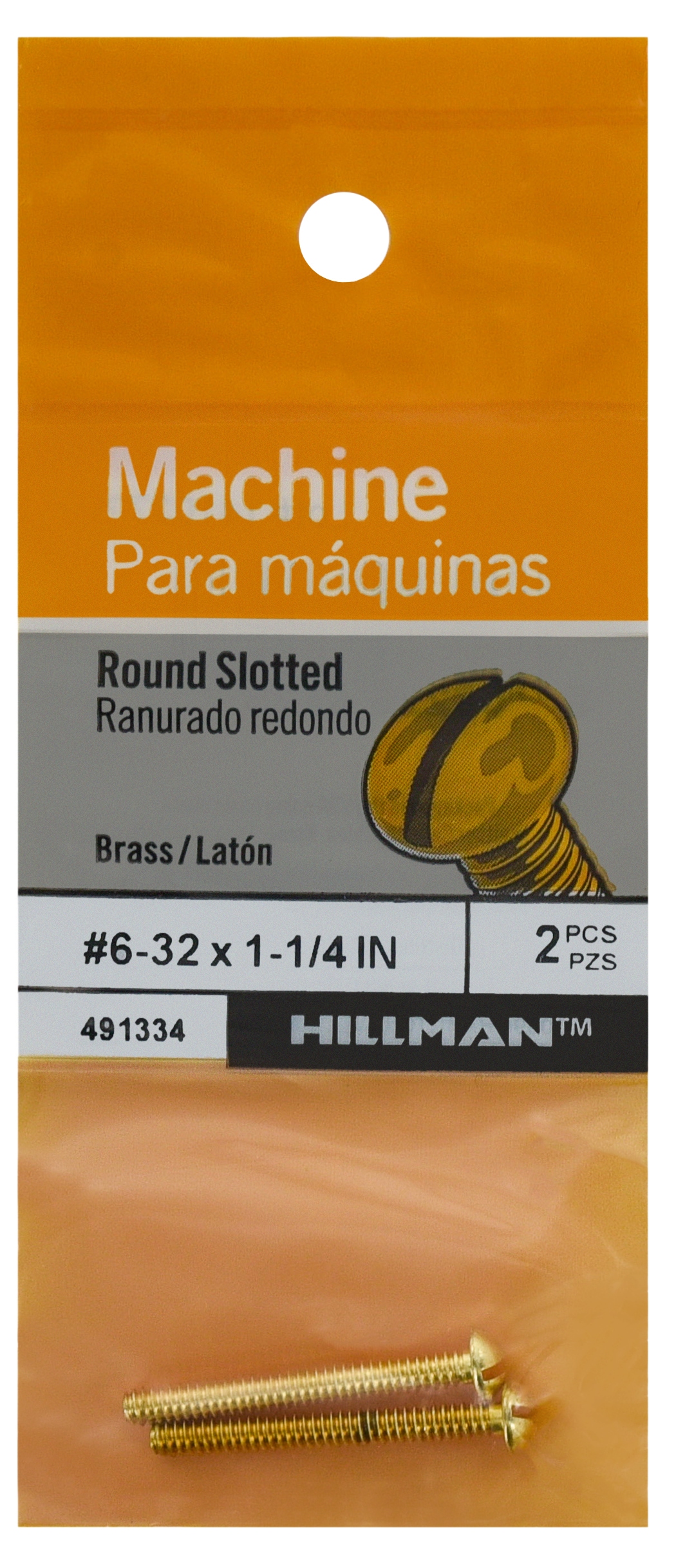 Hillman 491334 #6 - 32 x 1-1/4-in Slotted -Drive Machine screws ( 2 -Count )