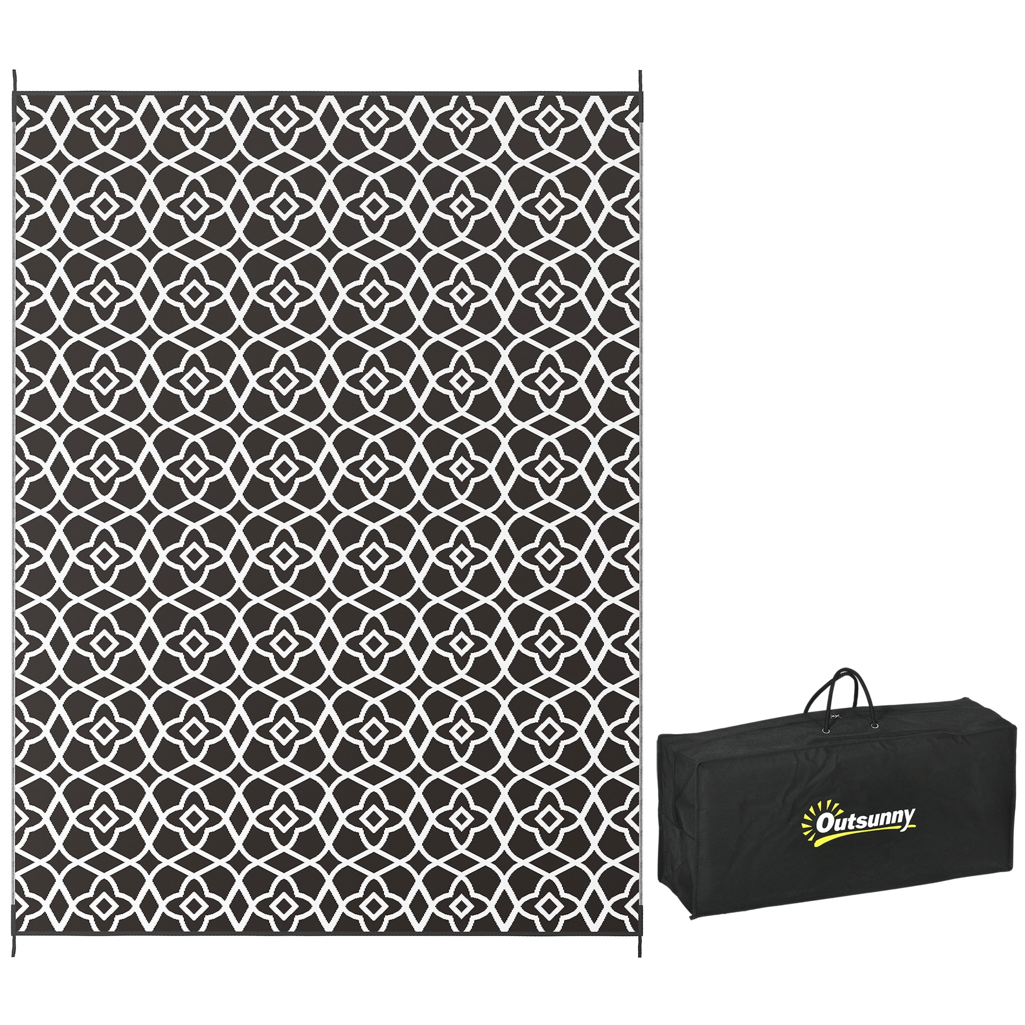 ToolCat NGG39-28-MT 9 x 12 (ft) Polypropylene Black+ Gray Rectangular Indoor/Outdoor Area rug