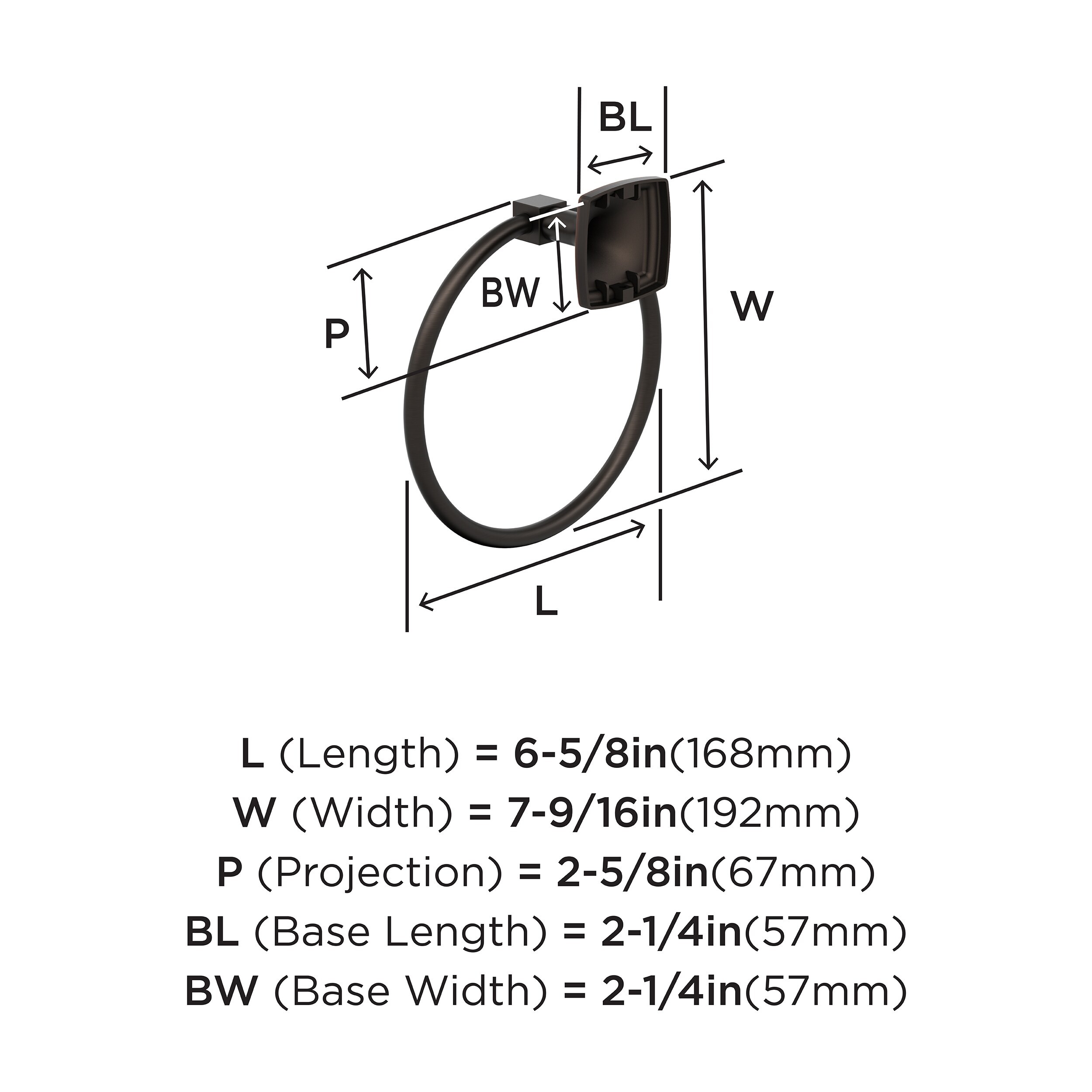 Oil Rubbed Bronze Wall Mounted Towel Ring