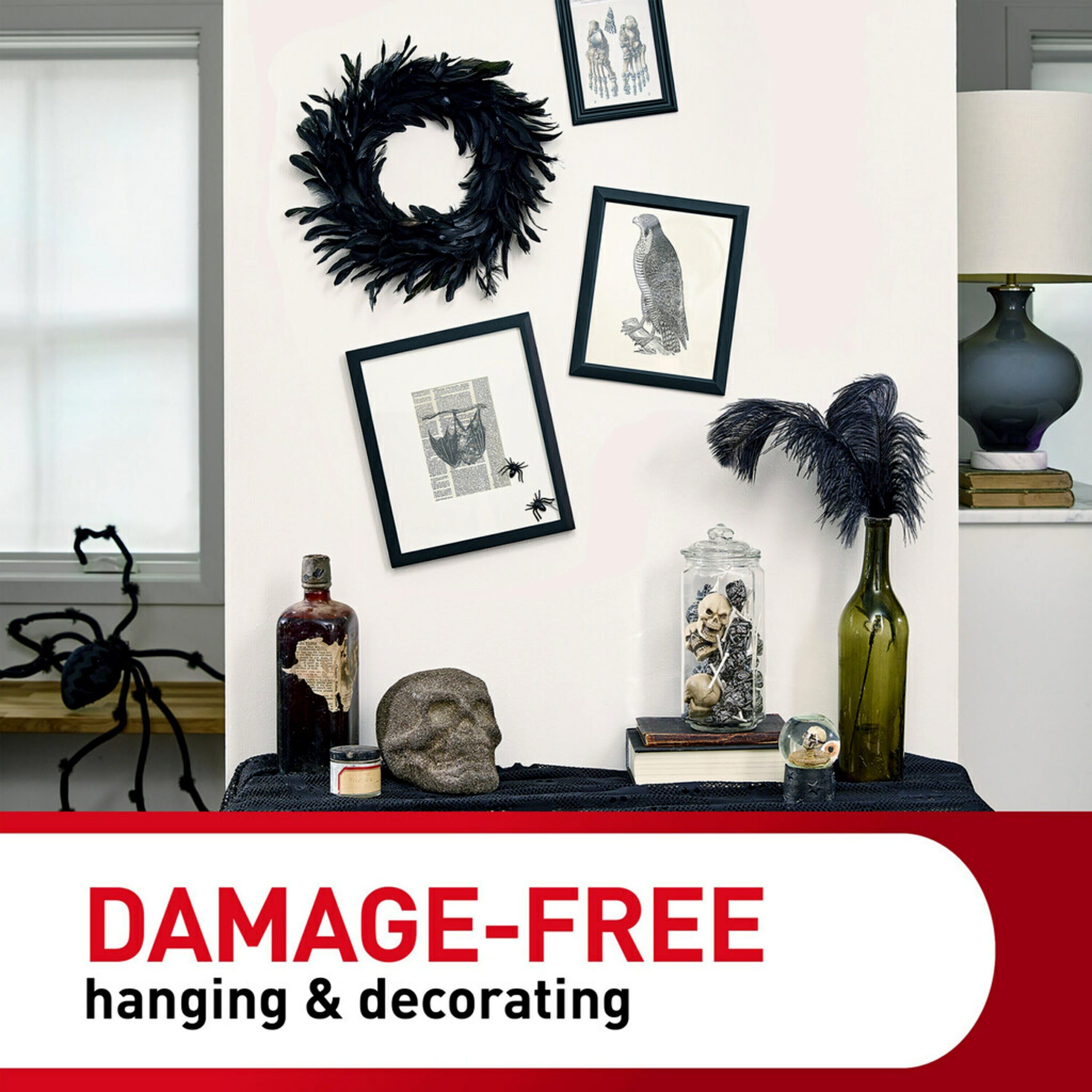 Lumintrail Large Velcro Picture Hanging Strips, Damage Free Hanging Picture Hangers, No Tools Wall Hanging Strips for Living Spaces, 12 Black