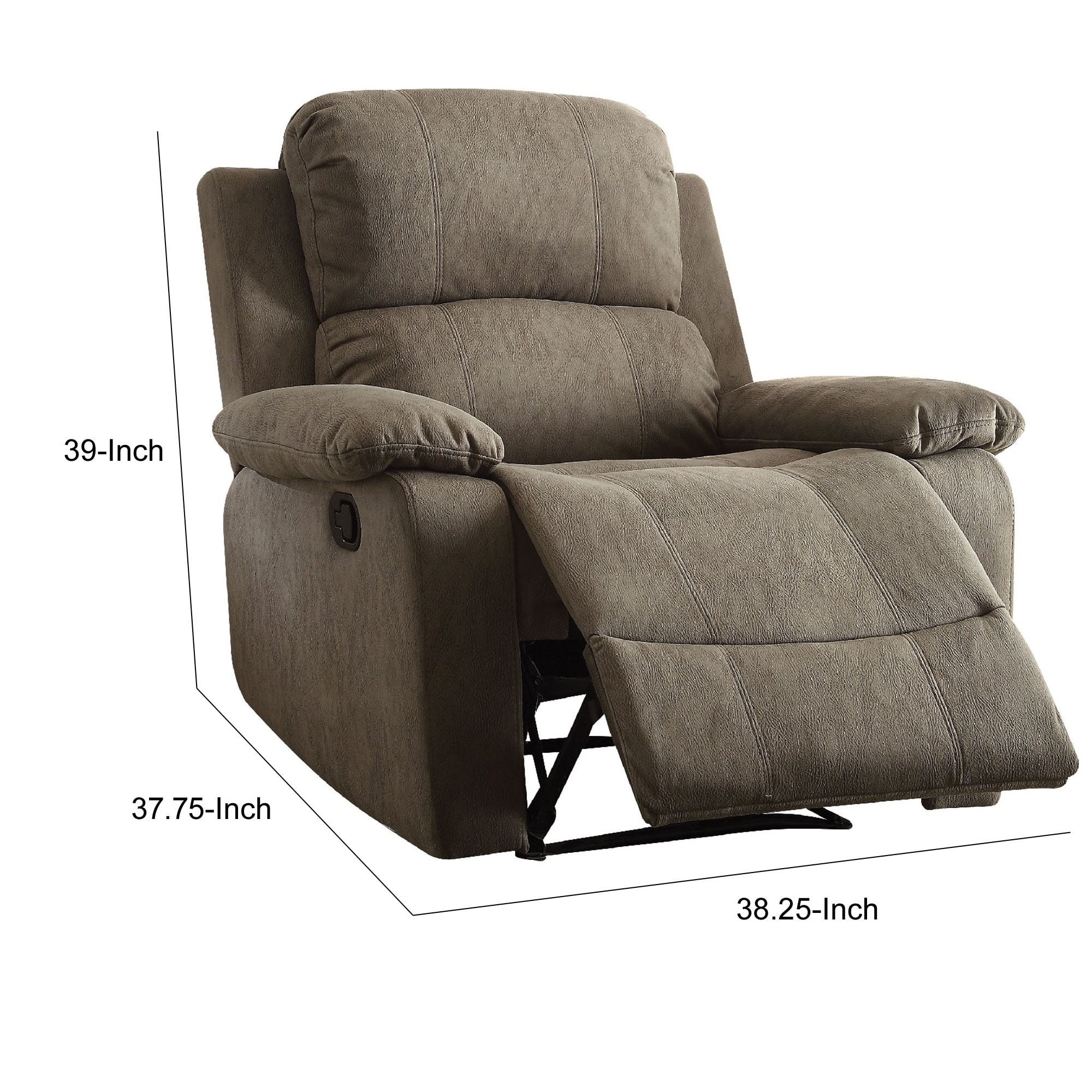 Fc Design Manual Recliner With Overstuffed Cushions And Pillow Top