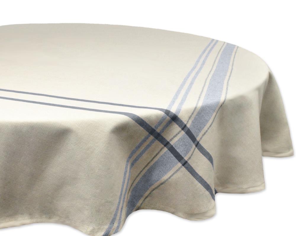DII CAMZ35267 Nautical Blue Stripes Tablecloth