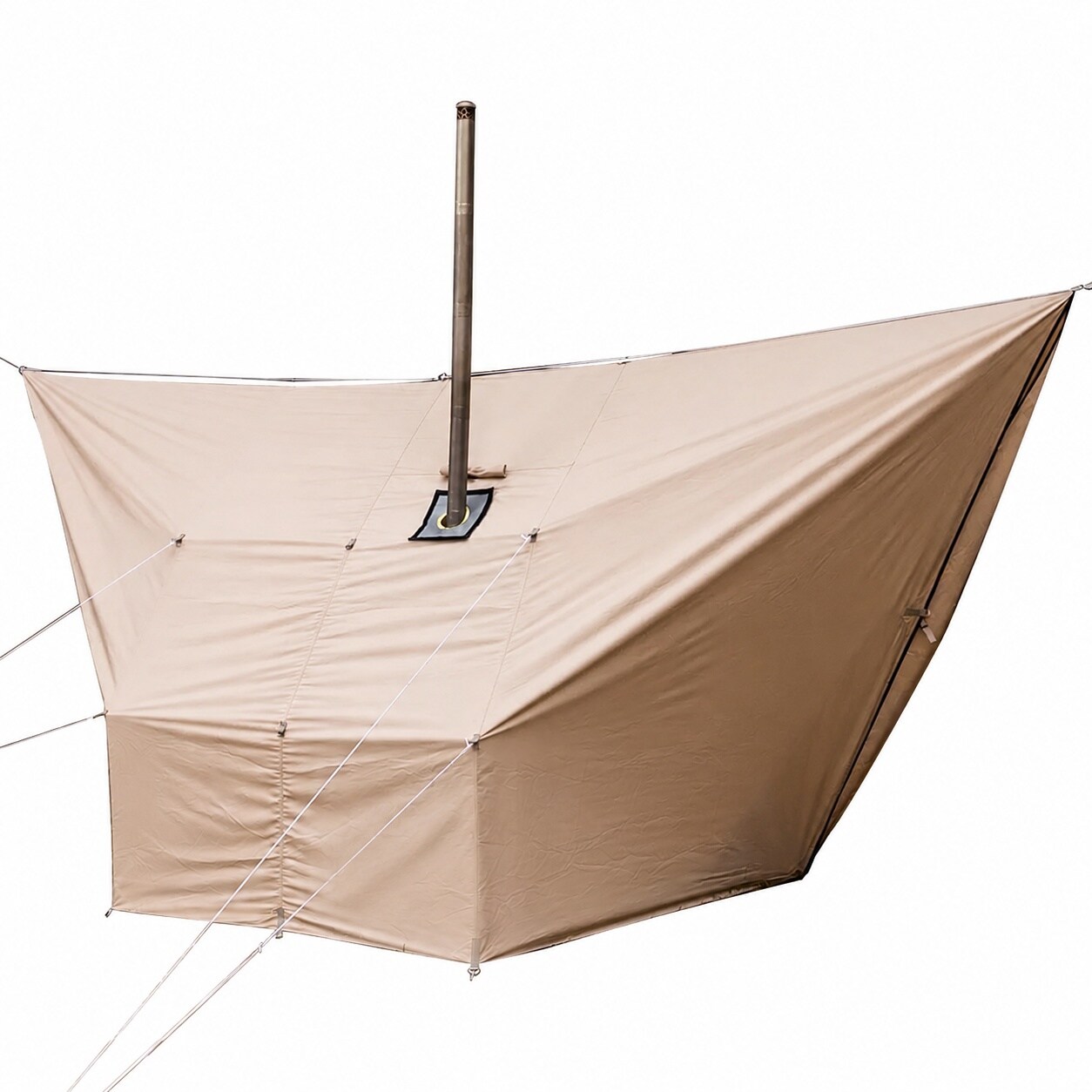 ITOPFOX  Hammock Tarp Camping Shelter Ultralight Waterproof Canvas Rain Fly with Stove Jack for Hiking Backpacking Khaki durable home and garden
