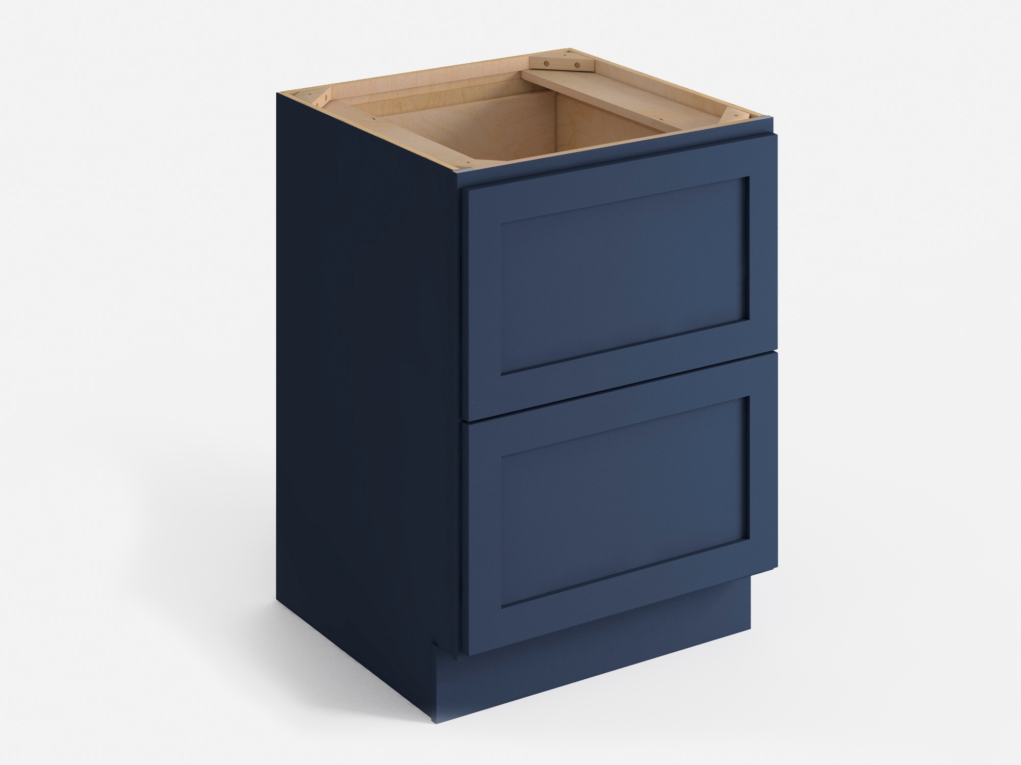 Valleywood Cabinetry 12-in W x 34.5-in H x 24-in D Marine Blue Birch 3-Drawer Base Ready To Assemble Plywood Cabinet (Flat Panel Style)